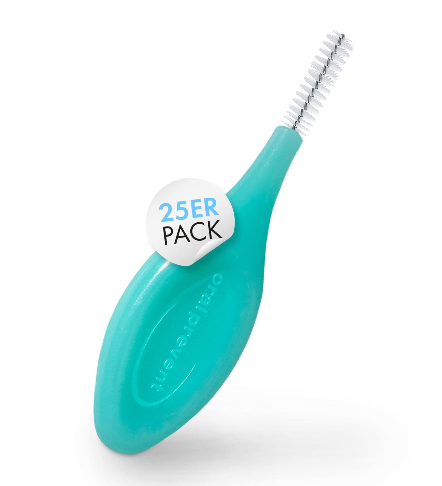 25 Interdental Brushes - Oral Care for Tartar & Caries Prevention - 0.80mm ISO 5 - Green - Buy Online on GoSupps.com