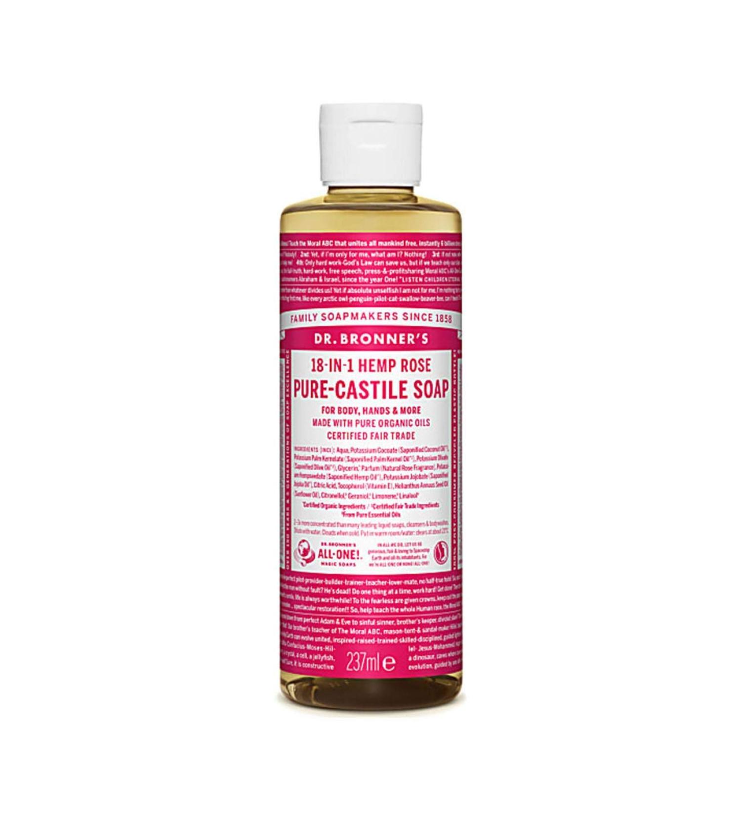 Dr. Bronner's Natural Soap - Liquid Soap - Rose 240 ml Rose 237 ml (1 pack)