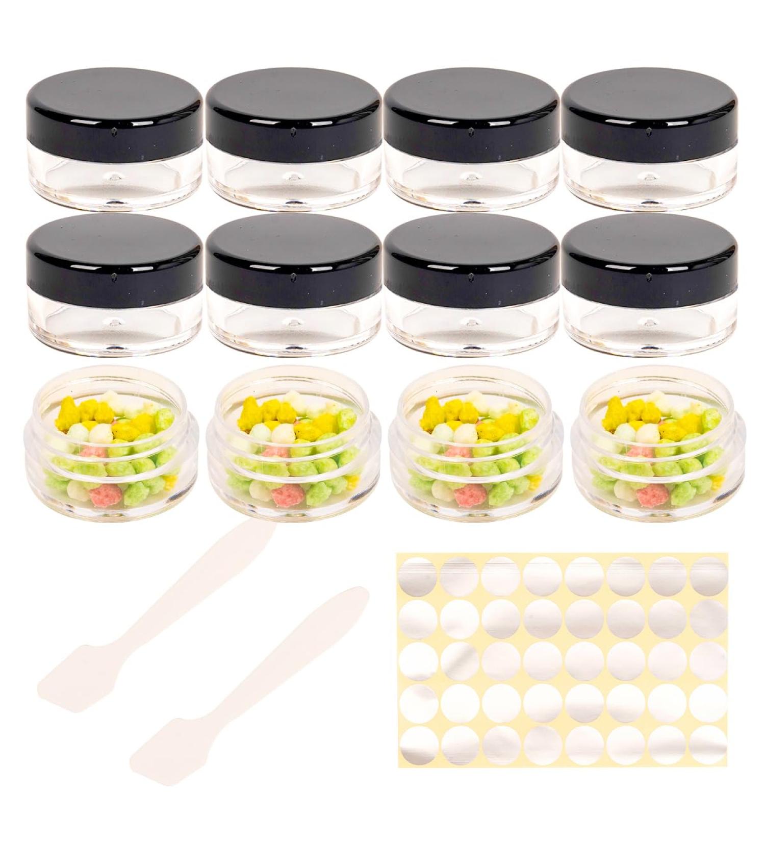 Sgehai 12 Pack 5ml Black Jars with Lids - Perfect for Lip Balm Creams & DIY Projects | Empty Cosmetic Containers - Buy Online on GoSupps.com