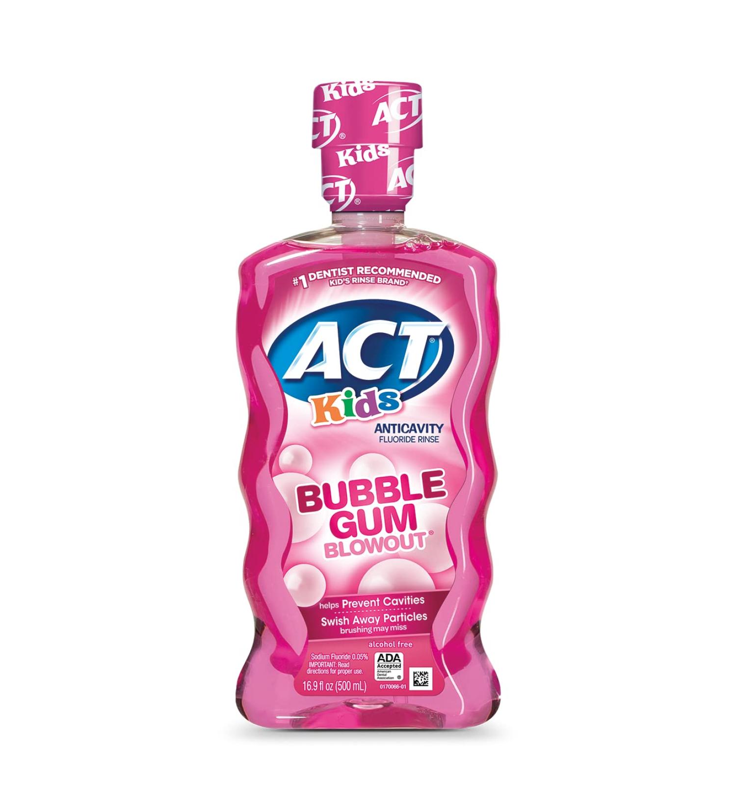 Act Kids Anticavity Fluoride Rinse - Alcohol Free Bubble Gum 16.9 fl oz - Buy Online on GoSupps.com