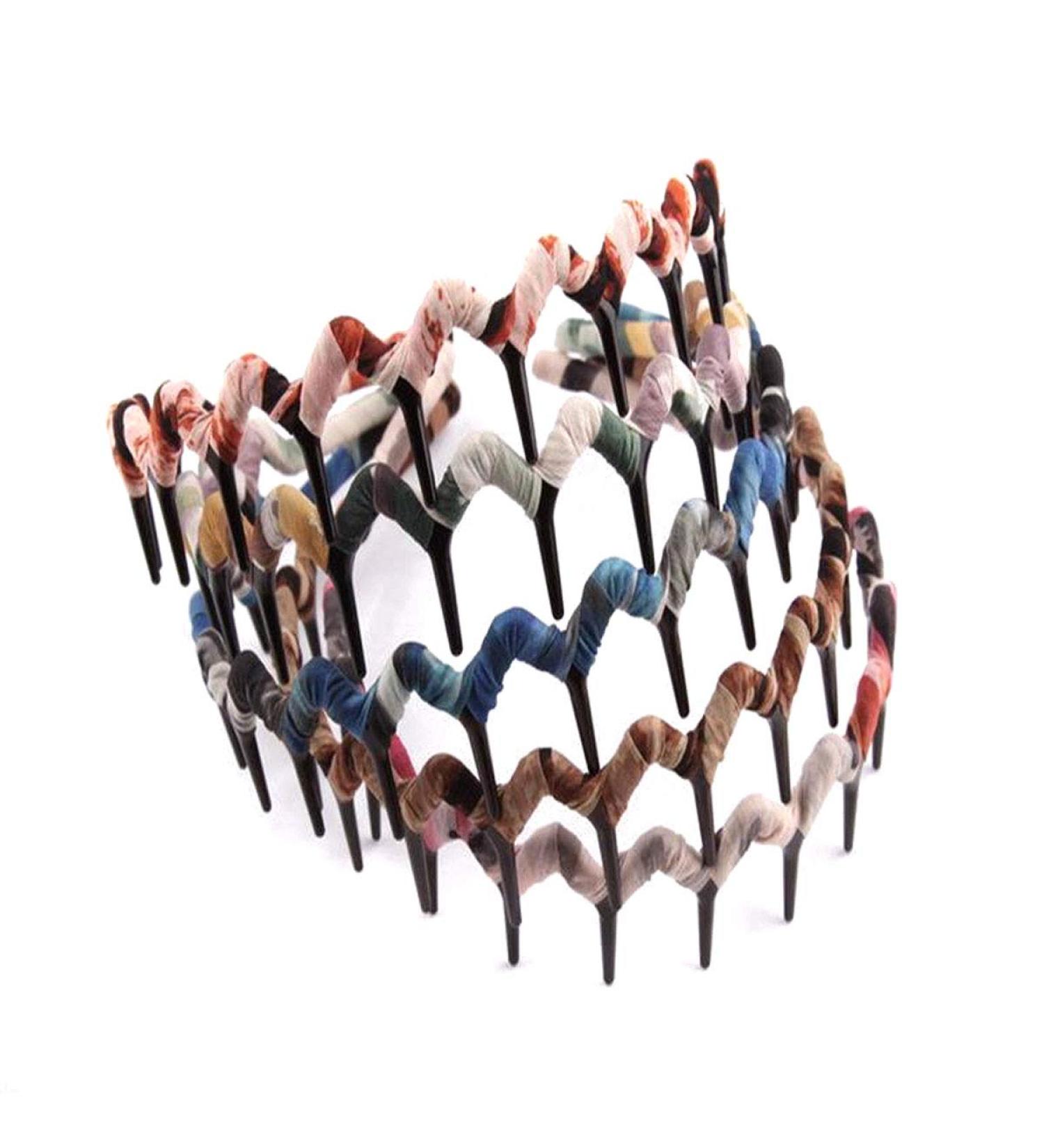 5PCS Zig Zag Wrapped Cloth Headband Hair Comb Set for Women - Buy Online on GoSupps.com