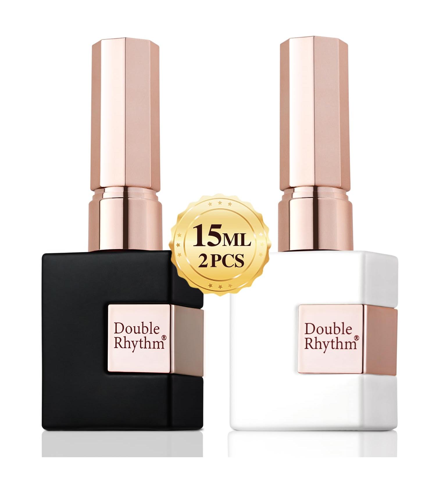 Double Rhythm 2 Pcs 15ml UV Gel Polish Set - Pure White & Black Nail Art Kit for Salon & DIY - Buy Online on GoSupps.com