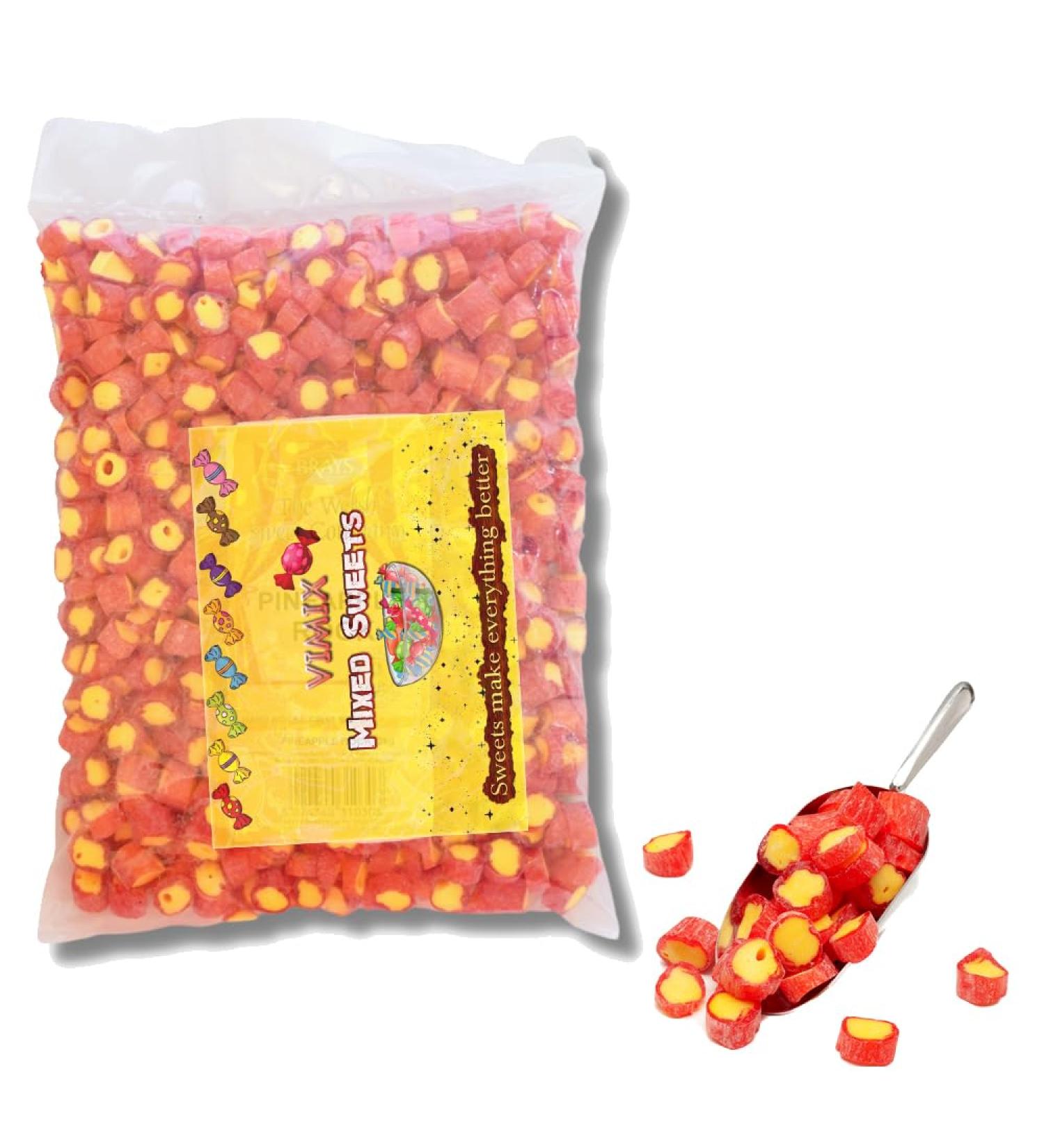 Brays Pineapple Rock - Traditional Dusted Pineapple Flavoured Rock (1kg) - Buy Online on GoSupps.com