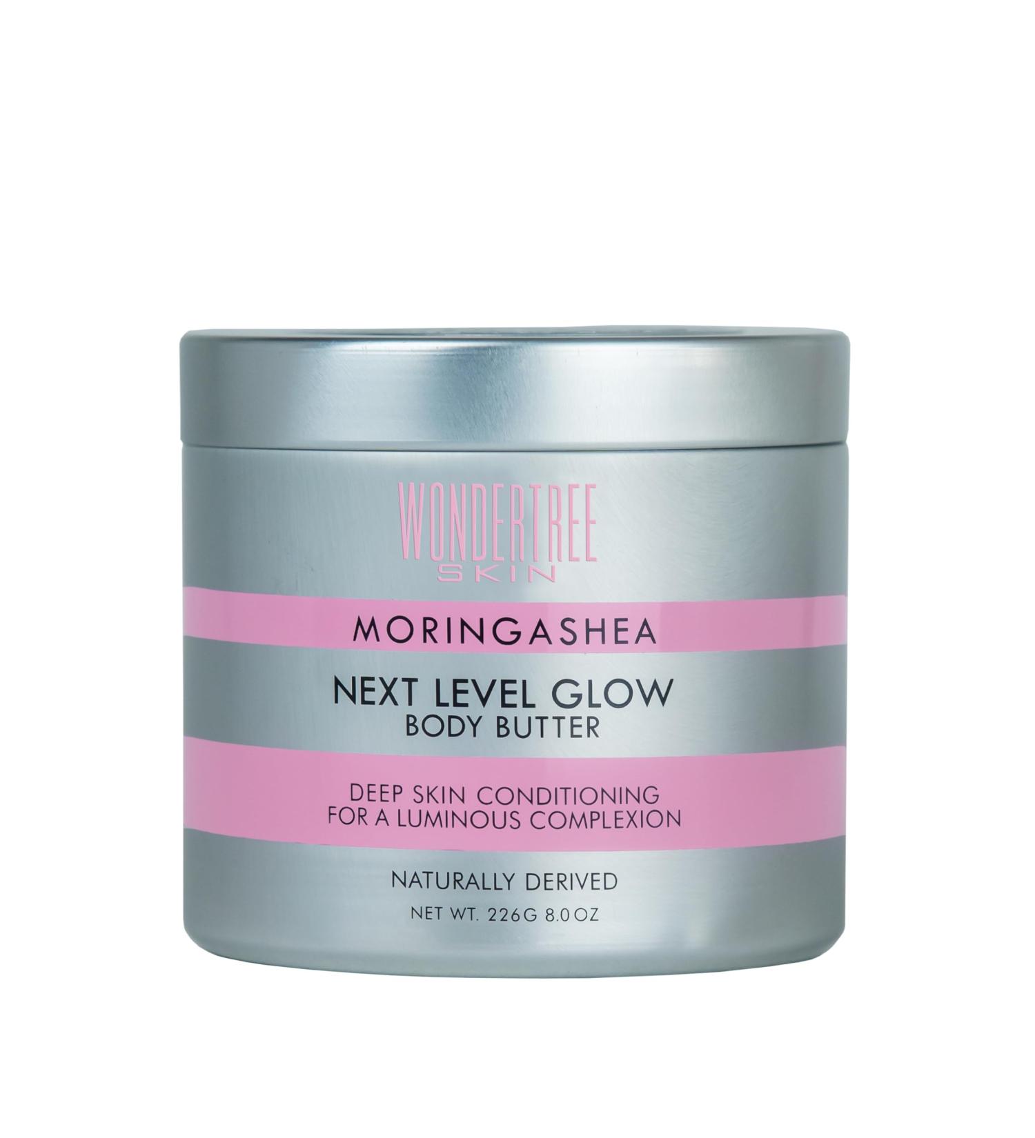 Next Level Glow Body Butter for Melanin-Rich Skin | Natural Moringa Shea & Hyaluronic Acid | 8oz Mango Citrus Scent - Buy Online on GoSupps.com
