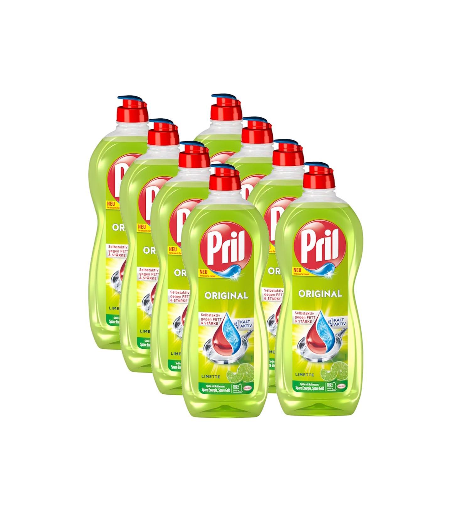Pril Original Limette (8x 675 ml) - Superior Hand Dishwashing Detergent Fresh Lime Scent Effective in Cold Water - Buy Now! - Buy Online on GoSupps.com