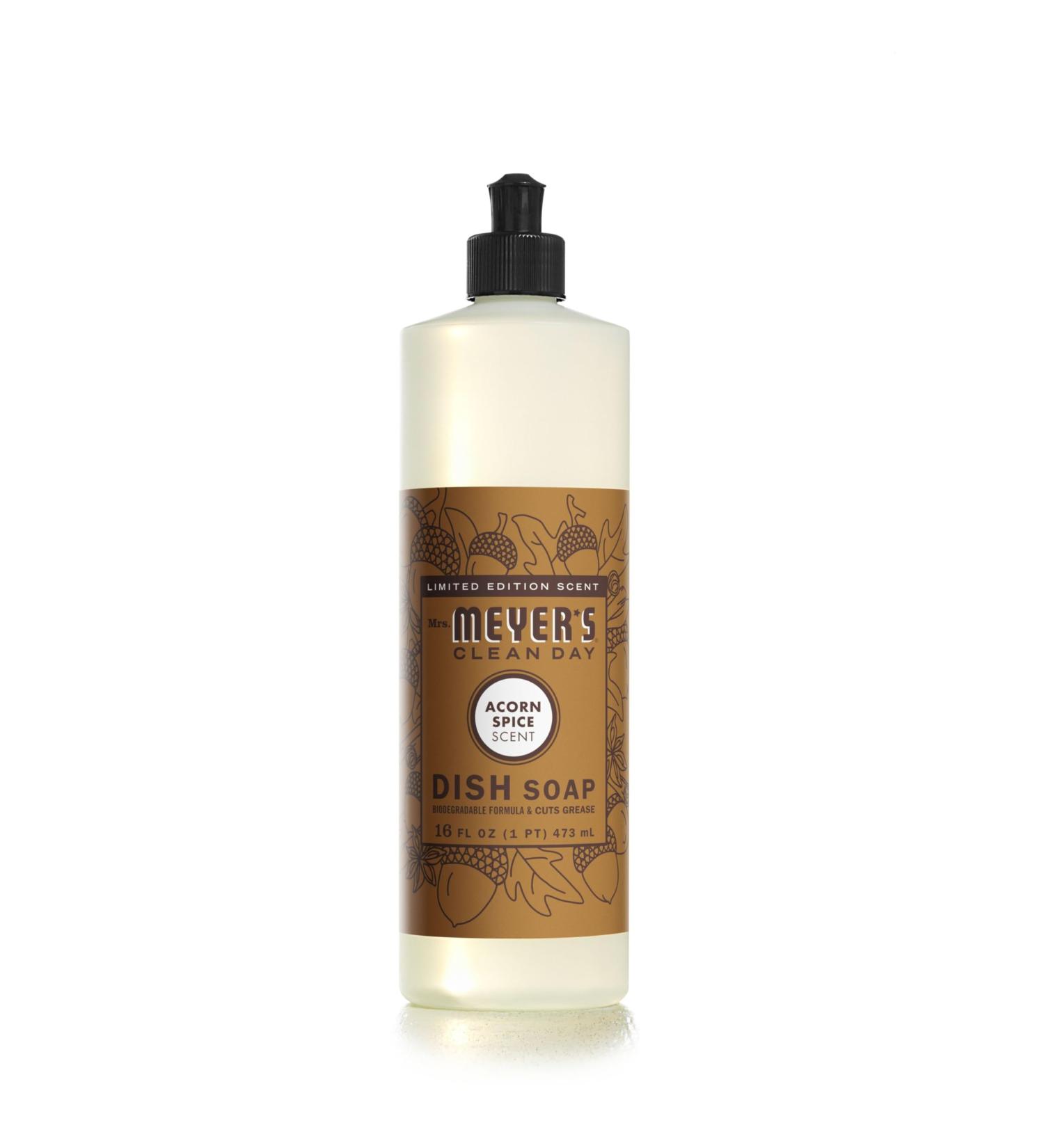 Mrs. Meyer's Acorn Spice Dish Soap - 16 Fl Oz | Eco-Friendly Tough on Grease International Shipping - Buy Online on GoSupps.com