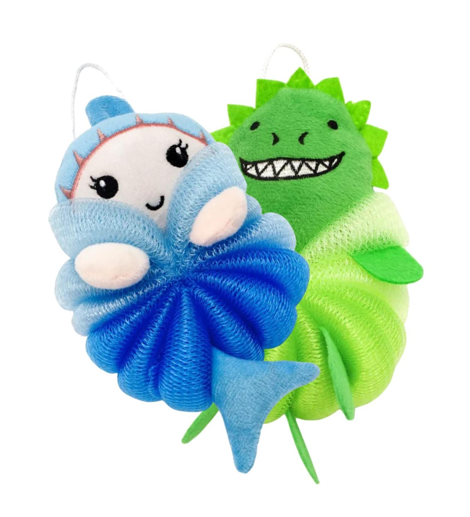Minkissy Kids Loofah 2pcs - Bath Ball Sponge Accessories for Babies | Soft Polyethylene Shower Sponge - Buy Online on GoSupps.com