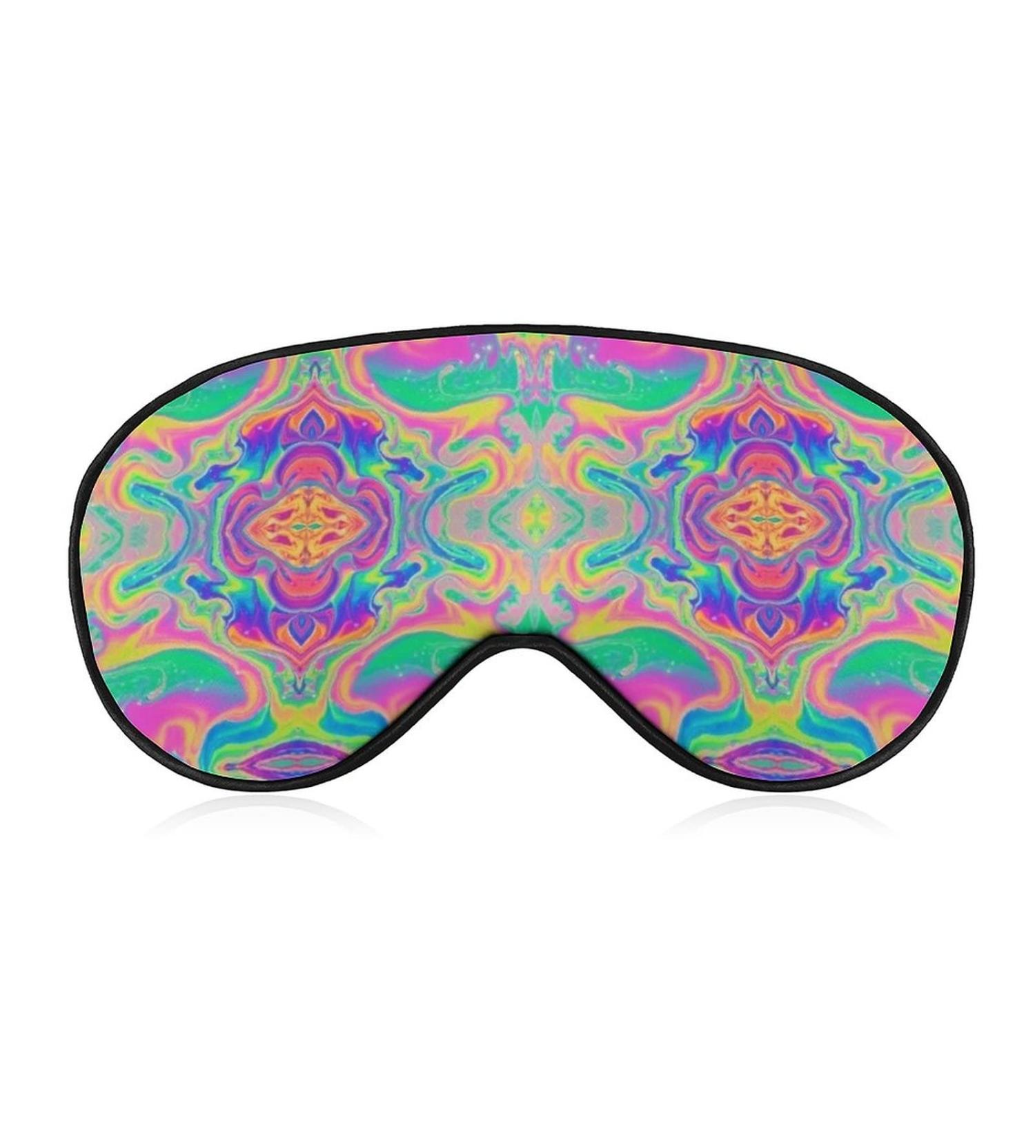 Neon Rainbow Tie Dye Sleep Mask for Women | Adjustable Comfortable Eye Shades with Elastic Strap - International Shipping Available - Buy Online on GoSupps.com