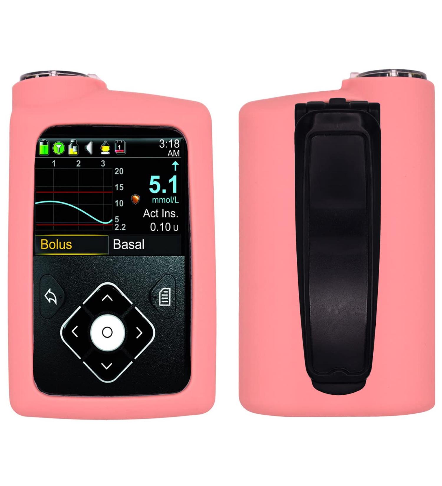 Premium Silicone Cover Soft Case for Medtronic Insulin Pumps (MiniMed 630G MiniMed 640G MiniMed 650G MiniMed 670G MiniMed 770G MiniMed 780G) (Pink)