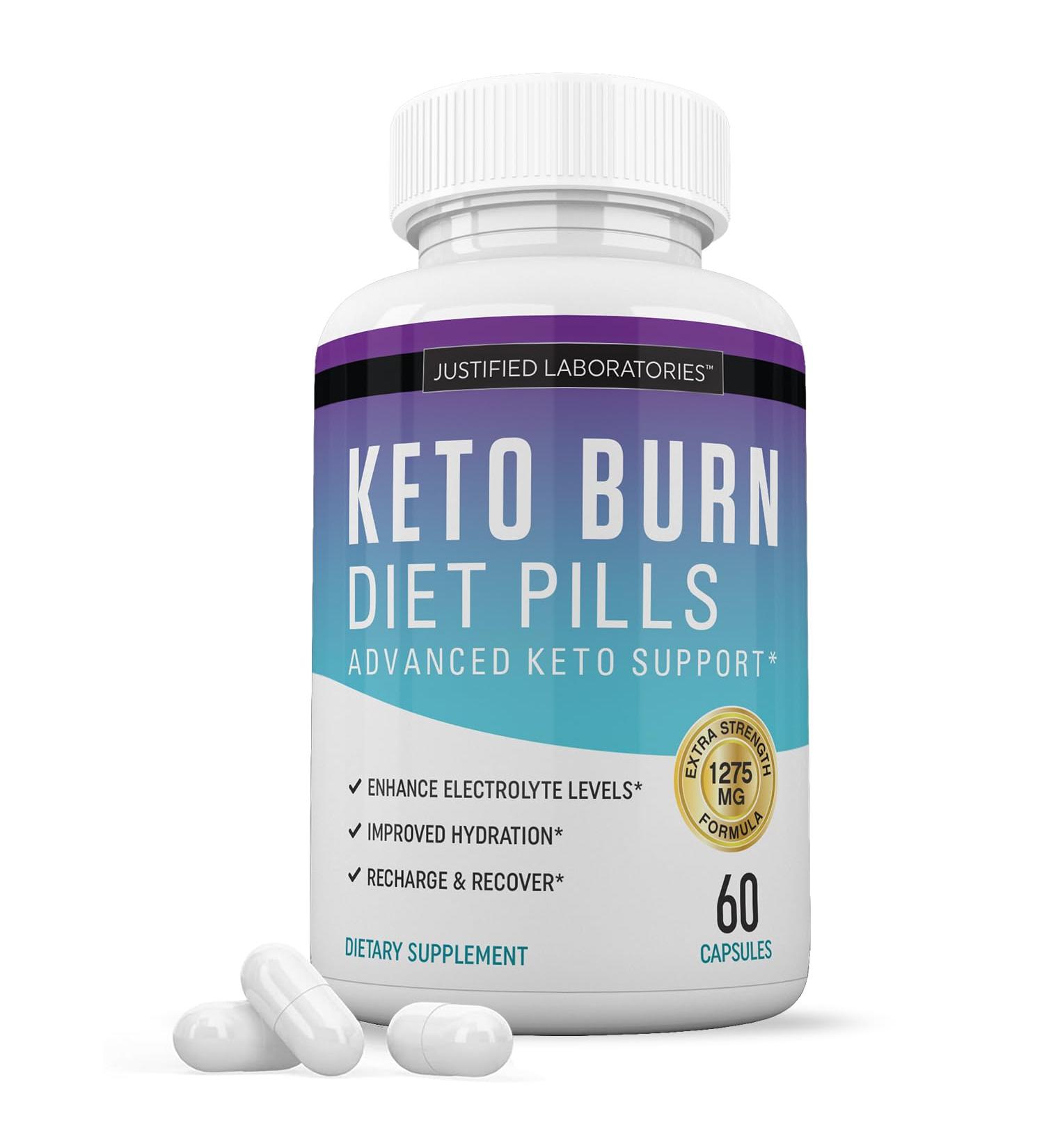 Keto Burn Diet Pills 1275MG New & Improved Formula Contains Apple Cider Vinegar Extra Virgin Olive Oil Powder Green Tea Leaf 60 Capsules - Buy Online on GoSupps.com