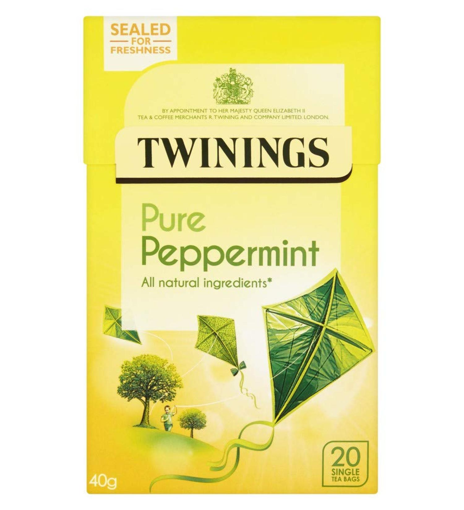 Twinings Pure Peppermint Herb Infusion (20 teabags) Mint Peppermint 20 Count (Pack of 1)