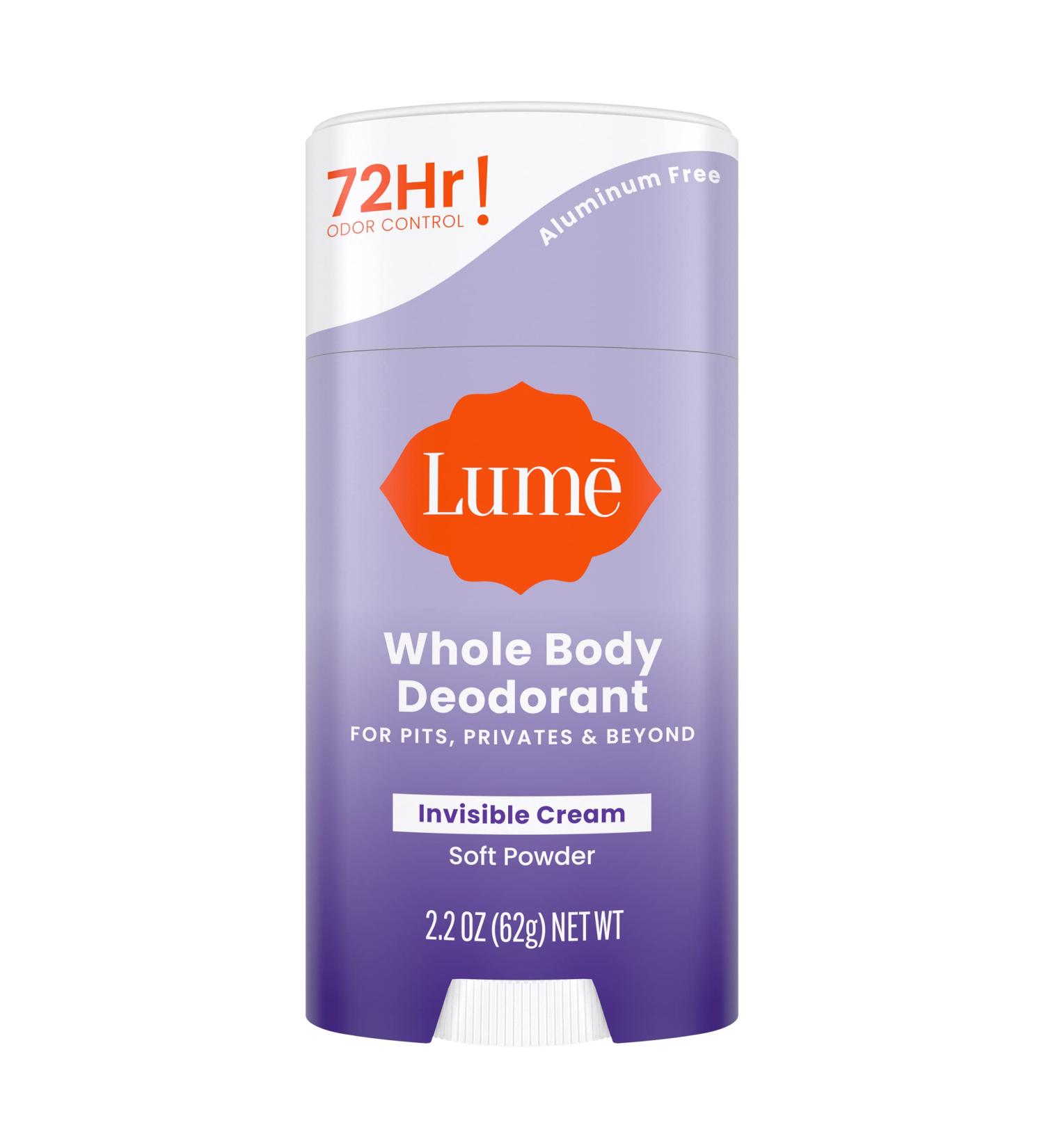 Lume Whole Body Deodorant Stick - 72hr Odor Control - Aluminum & Baking Soda Free - Skin Safe - 2.2oz (Soft Powder) - Buy Online on GoSupps.com