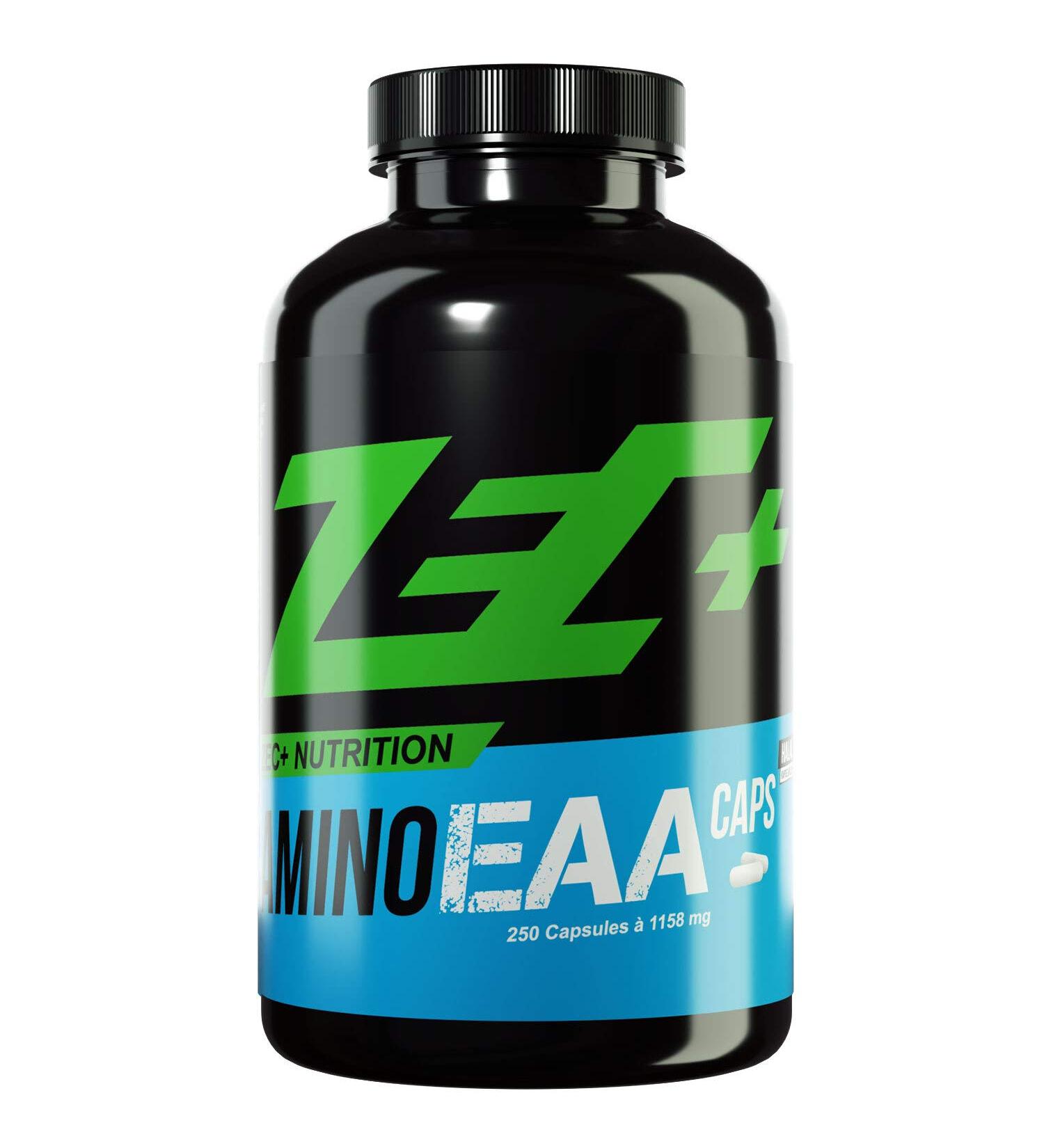 ZEC+ Nutrition amino EAA caps 250 capsules essential amino acids high -dose amino acid powder in capsule form 8 EAAS & valuable vitamins made in Germany 250 pieces (1 Pack)