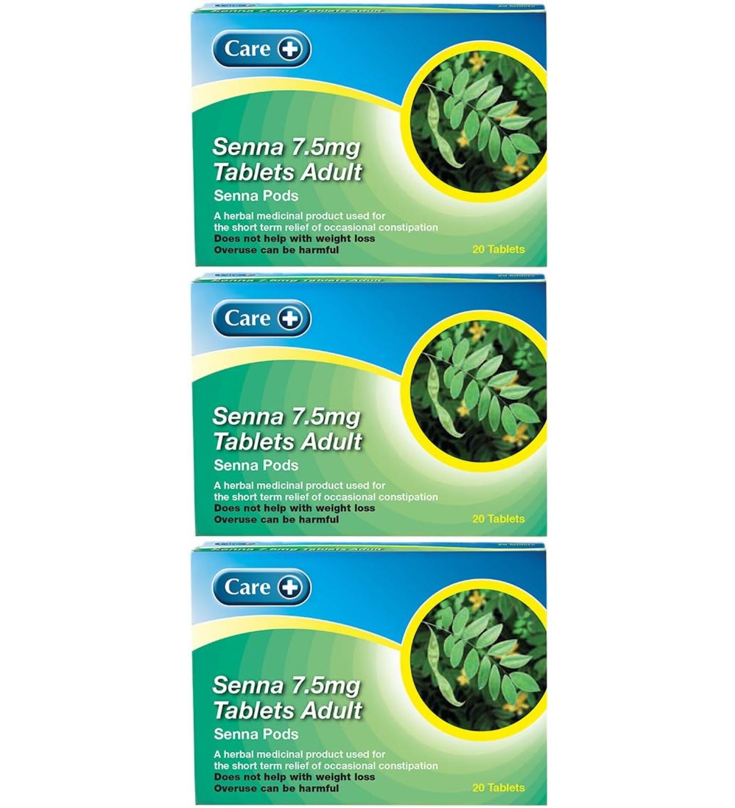 3 x Care Senna 7.5mg 20 Tablets - Constipation Relief (Three Packs)