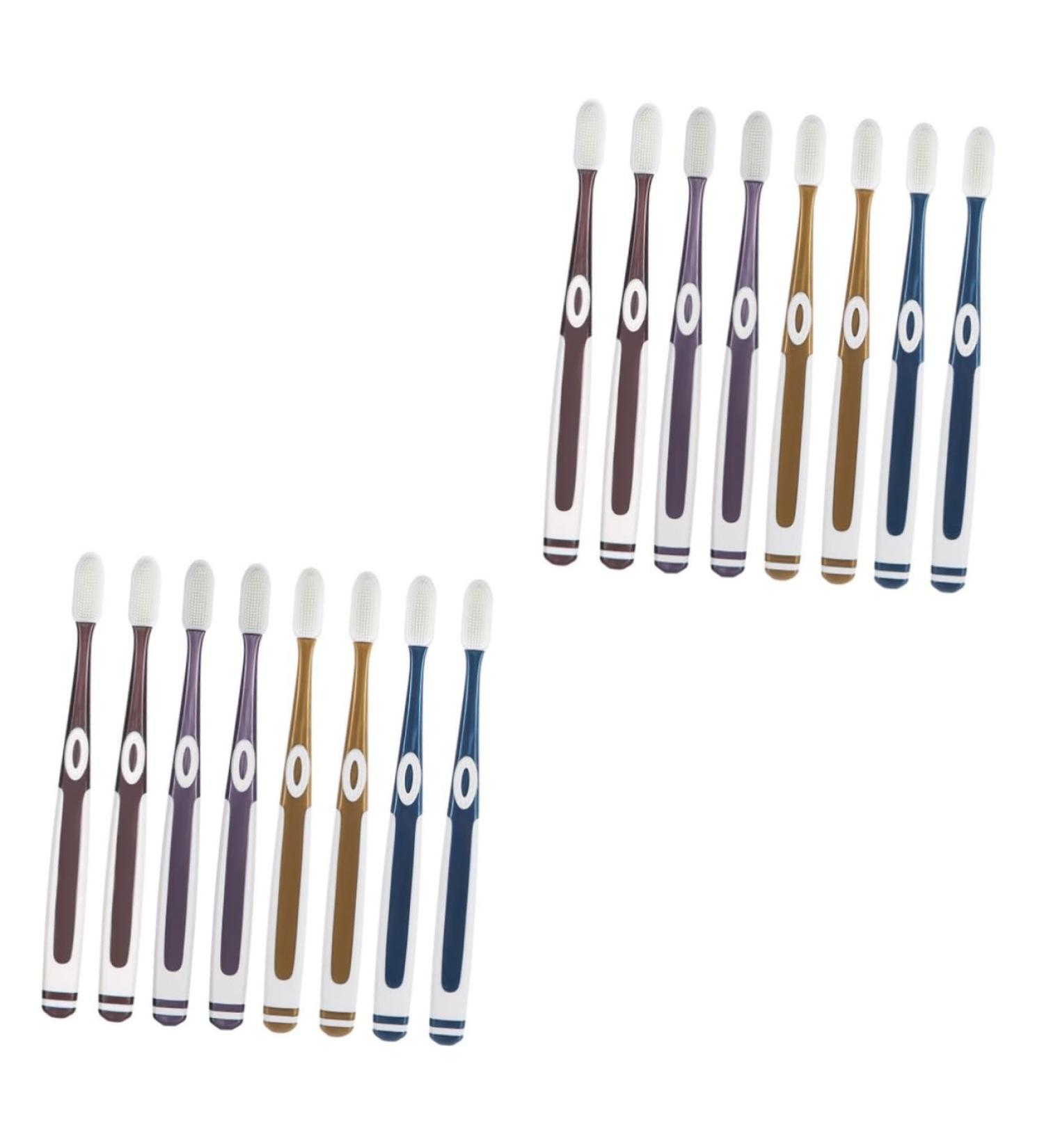 Minkissy 16 Pack Nano Toothbrushes with Silicone Bristles | Travel-Friendly Manual Toothbrush for Optimal Oral Hygiene - Buy Online on GoSupps.com