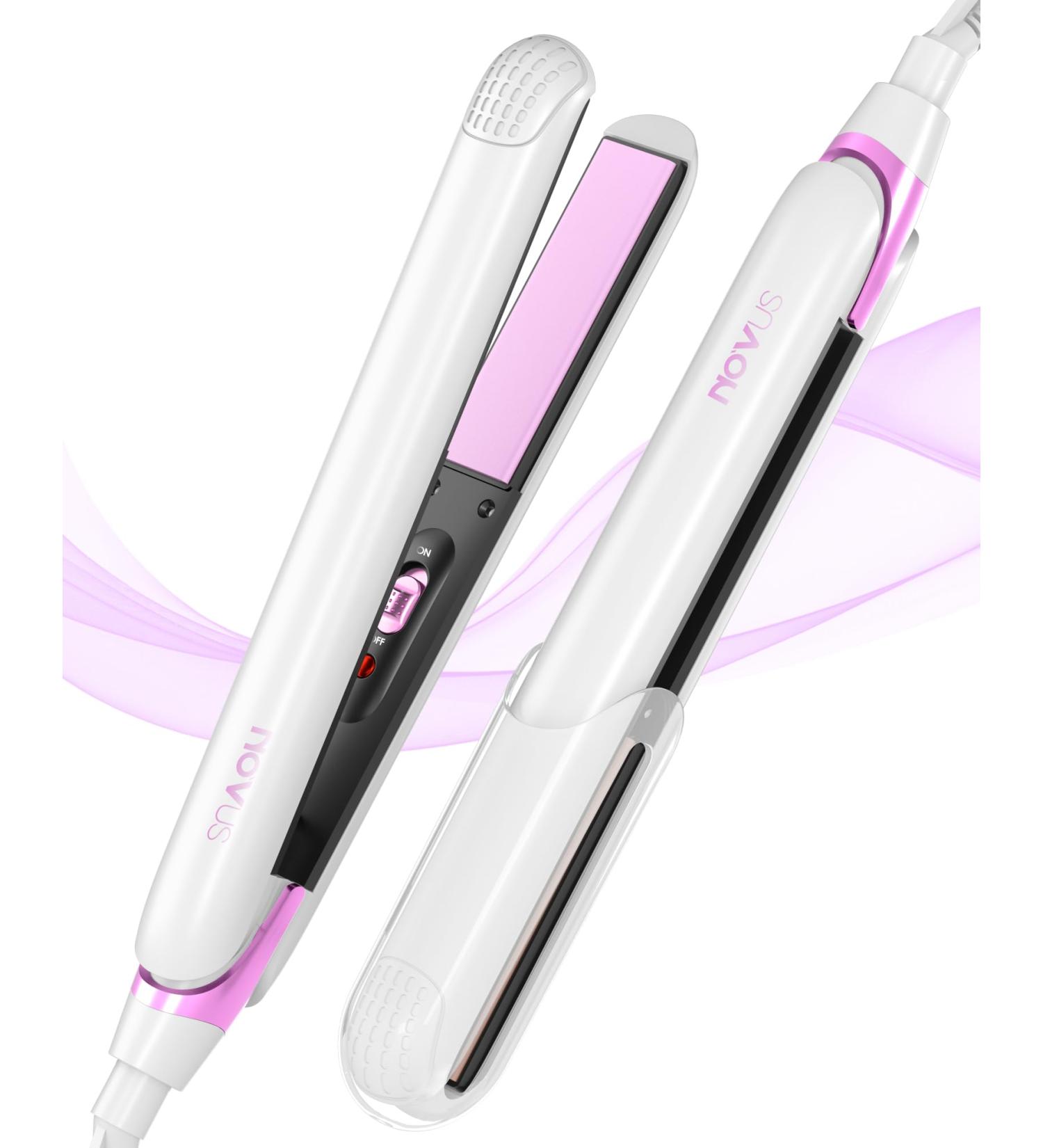 Buy NOVUS 1 Inch Ceramic Hair Straightener - 2-in-1 Flat Iron for Curls Fast Heat Travel-Friendly Dual Voltage 110-240V - Perfect Hot Tools for All Hair Types - Buy Online on GoSupps.com