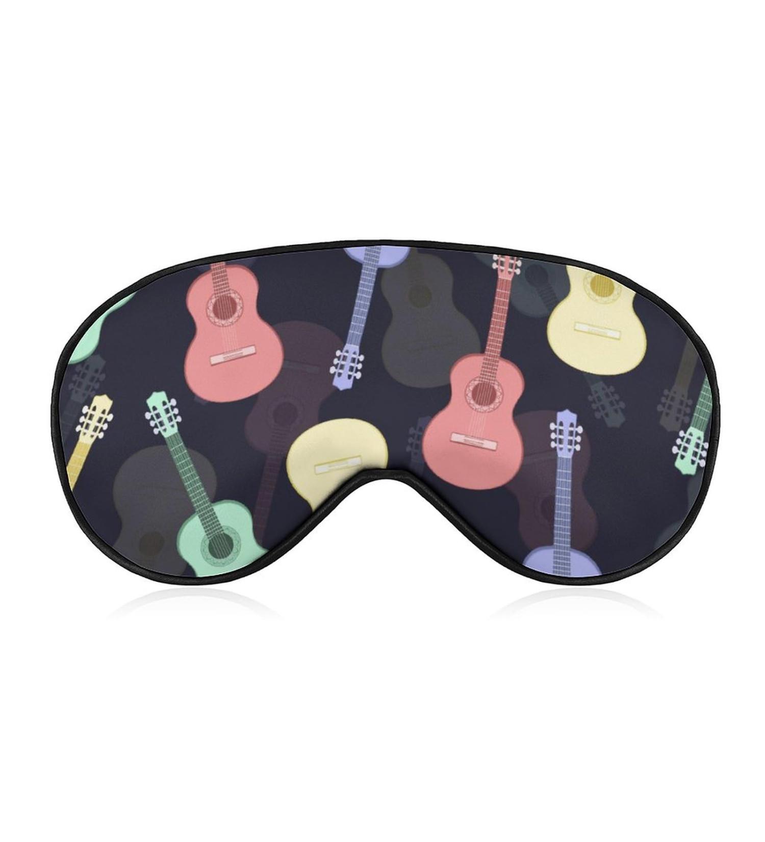 Multicolored Guitars Sleep Mask - Adjustable Strap, Blocks Light - for Men and Women - Buy Online on GoSupps.com