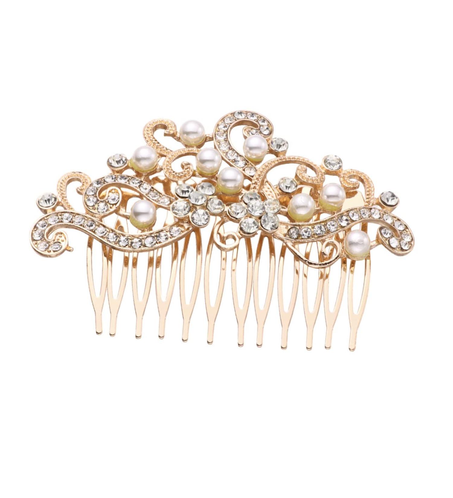 HAPINARY Hair Ornament Bridal Hair Clip Metal Hair Clips Veil Comb Wedding Crystal Hair Combs Barrettes for Women Bridal Veil Rhinestone Bobby Pins Fashion Headwear Accessories Bride French - Buy Online on GoSupps.com