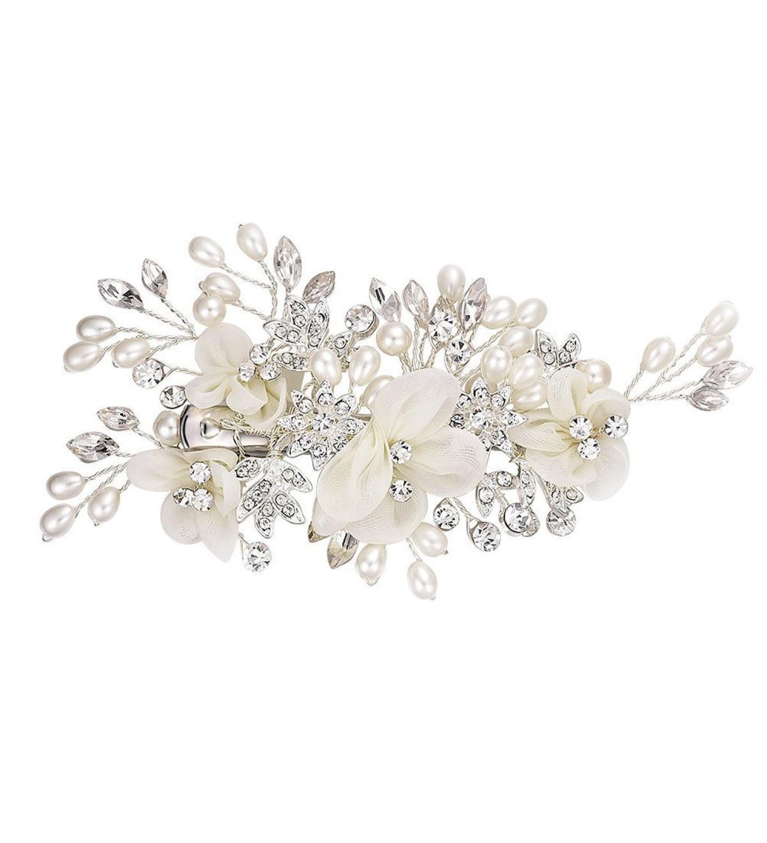 Frcolor Wedding Bridal Side Hair Clips with Flower Pearl - Elegant Hair Accessories for Brides | International Shipping Available - Buy Online on GoSupps.com