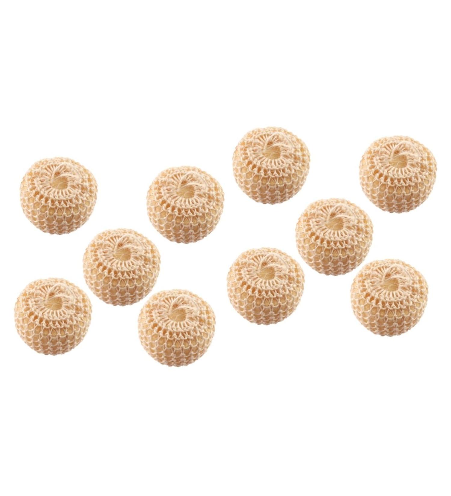 Balacoo 10 Pcs Exfoliating Bath Ball & Body Scrub Kit - Gel Nail Sisal Loofah Shower Pouf & Powder Puff - Perfect for Spa-Like Cleansing | International Shipping Available - Buy Online on GoSupps.com