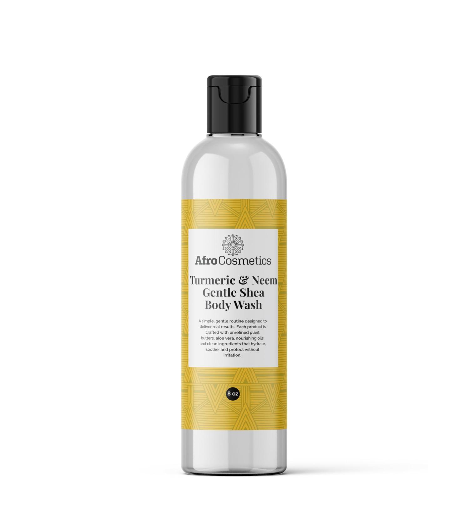 AFROCOSMETICS Gentle Shea Body Wash- Turmeric and Neem 8 oz