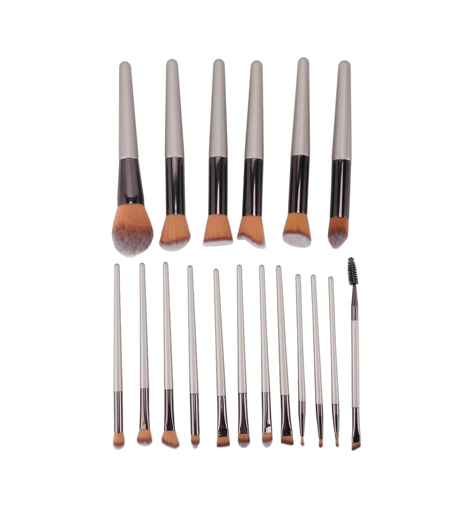 Premium 18-Piece Makeup Brush Set - Soft Powder Cosmetic Applicators for Eyeshadow Blush & Eyelashes | International Shipping Available - Buy Online on GoSupps.com