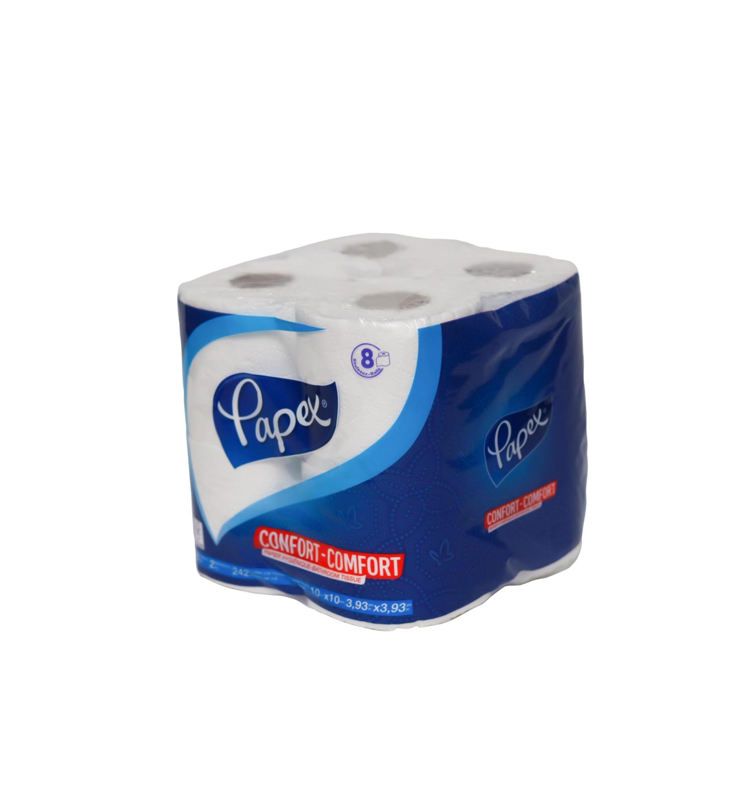 PAPEX COMFORT TOILET PAPER STRONG TOILET TISSUE 8 MEGA ROLLS (8 MEGA ROLLS 32 REGULAR ROLLS) 242 SHEETS PER ROLL - Buy Online on GoSupps.com