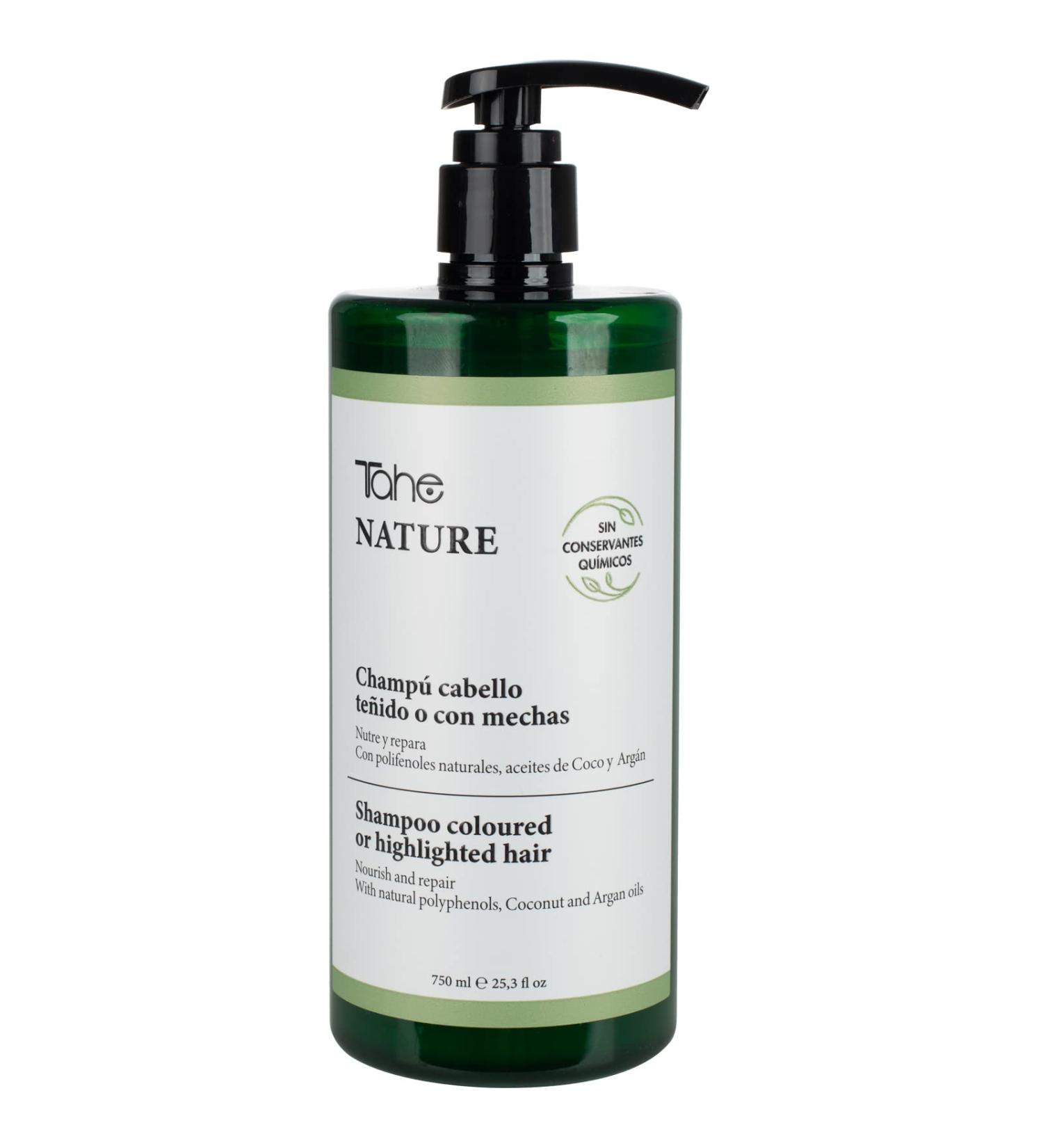  Tahe Tahe Nature Sulfate Free Shampoo for Coloured or Highlighted Hair with Natural Polyphenols Coconut Oils Argan & Geranium 750ml - Buy Online on GoSupps.com