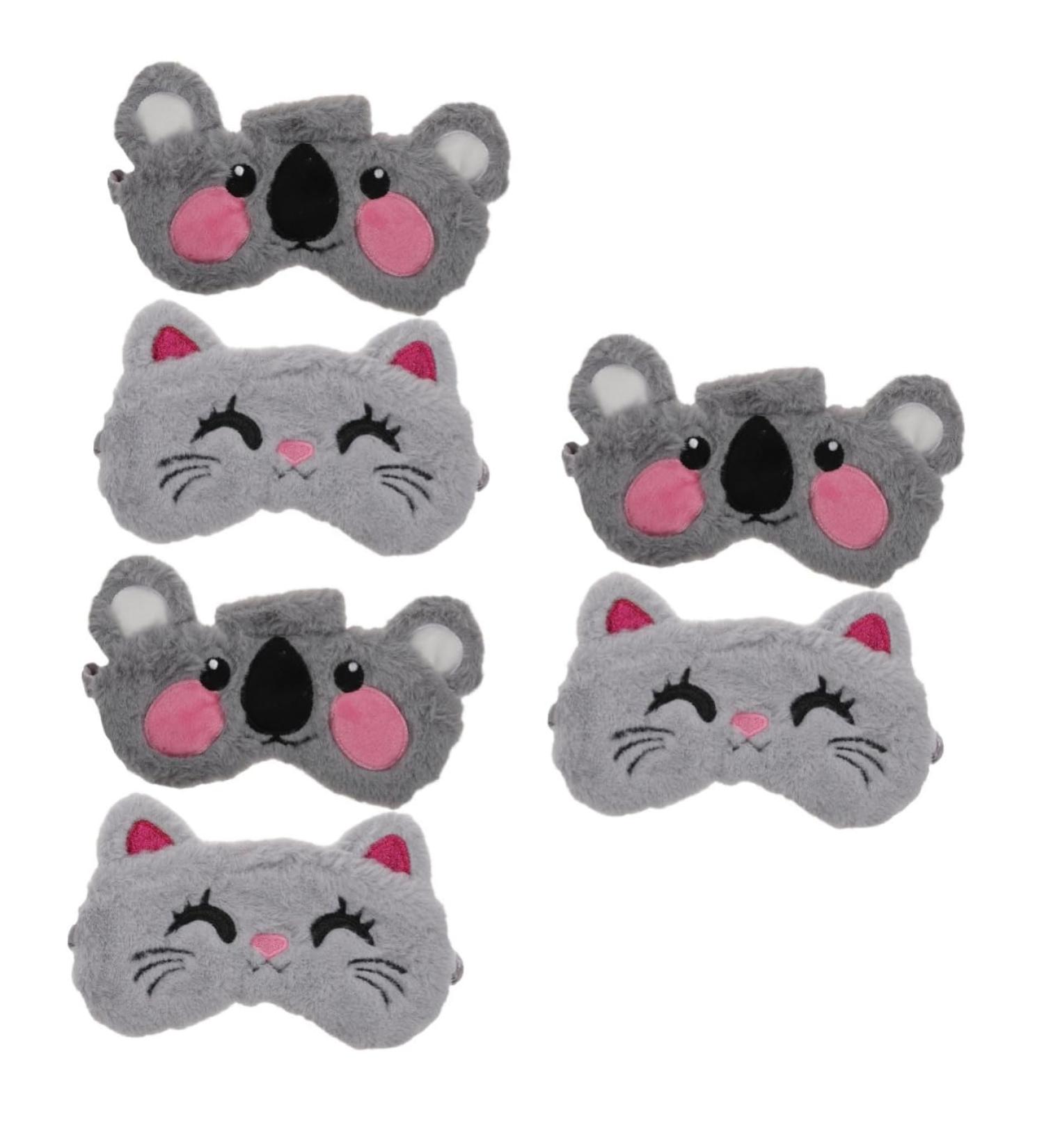 FOMIYES Sleep Masks & Eye Covers - 6 Pcs Light Blocking Eye Shades for Men & Kids - Plush Bunny Animal Design - Ideal for Travel & Sleeping - Buy Online on GoSupps.com
