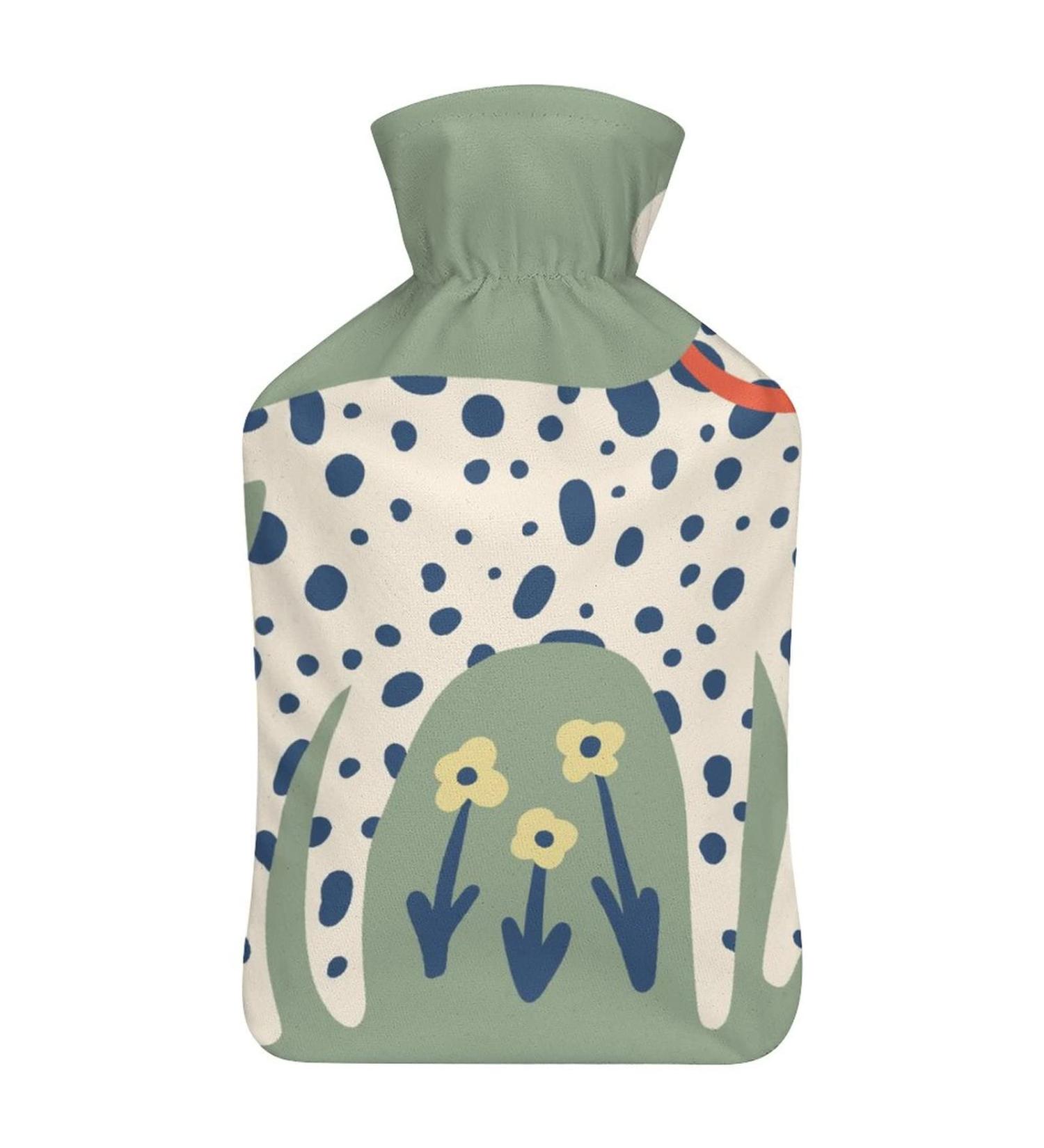 Hot Water Bottle with Lid - Dog Design Rubber Heat Bag for Pain Relief Cramps Foot Warmer & Therapy - Buy Online on GoSupps.com