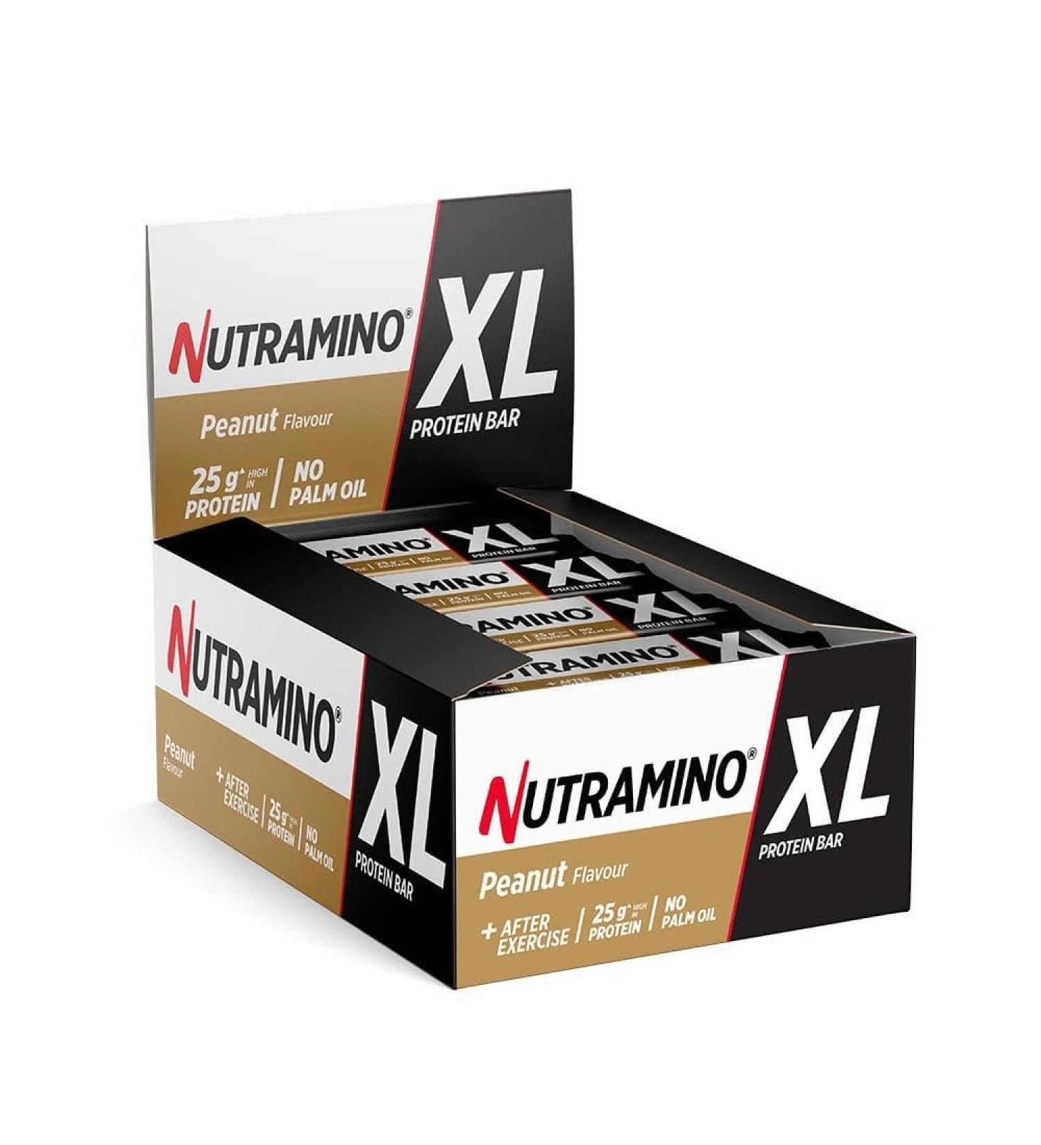 Nutramino | Nutra Xl Protein Bar (16x74g) | Protein Bars | 16 XL Protein Bars! - Peanut - Buy Online on GoSupps.com