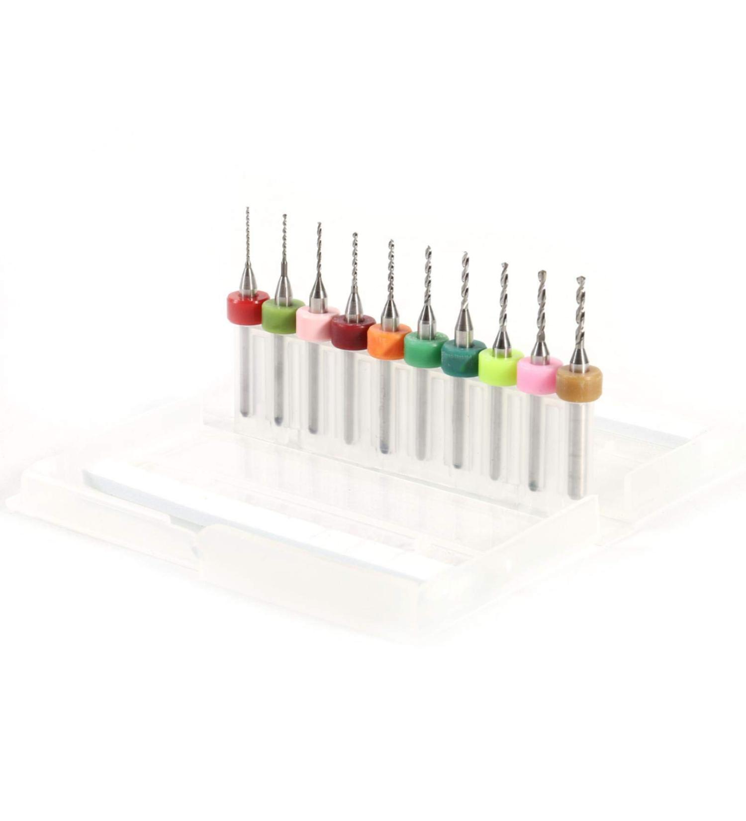 Gonnely Drill Bit Set - 10pcs 0.6-1.5mm Carbide Micro Drill Bits for CNC & PCB - International Shipping Available - Buy Online on GoSupps.com