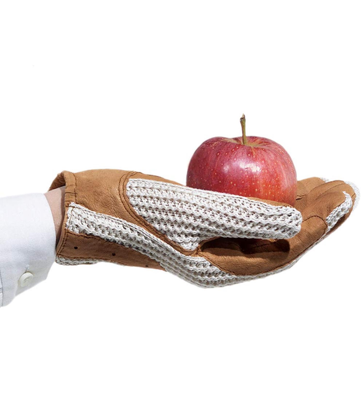 Women's Tan Leather Palm Gloves with Horseshoe Crochet Back - Size 7 - Buy Online on GoSupps.com