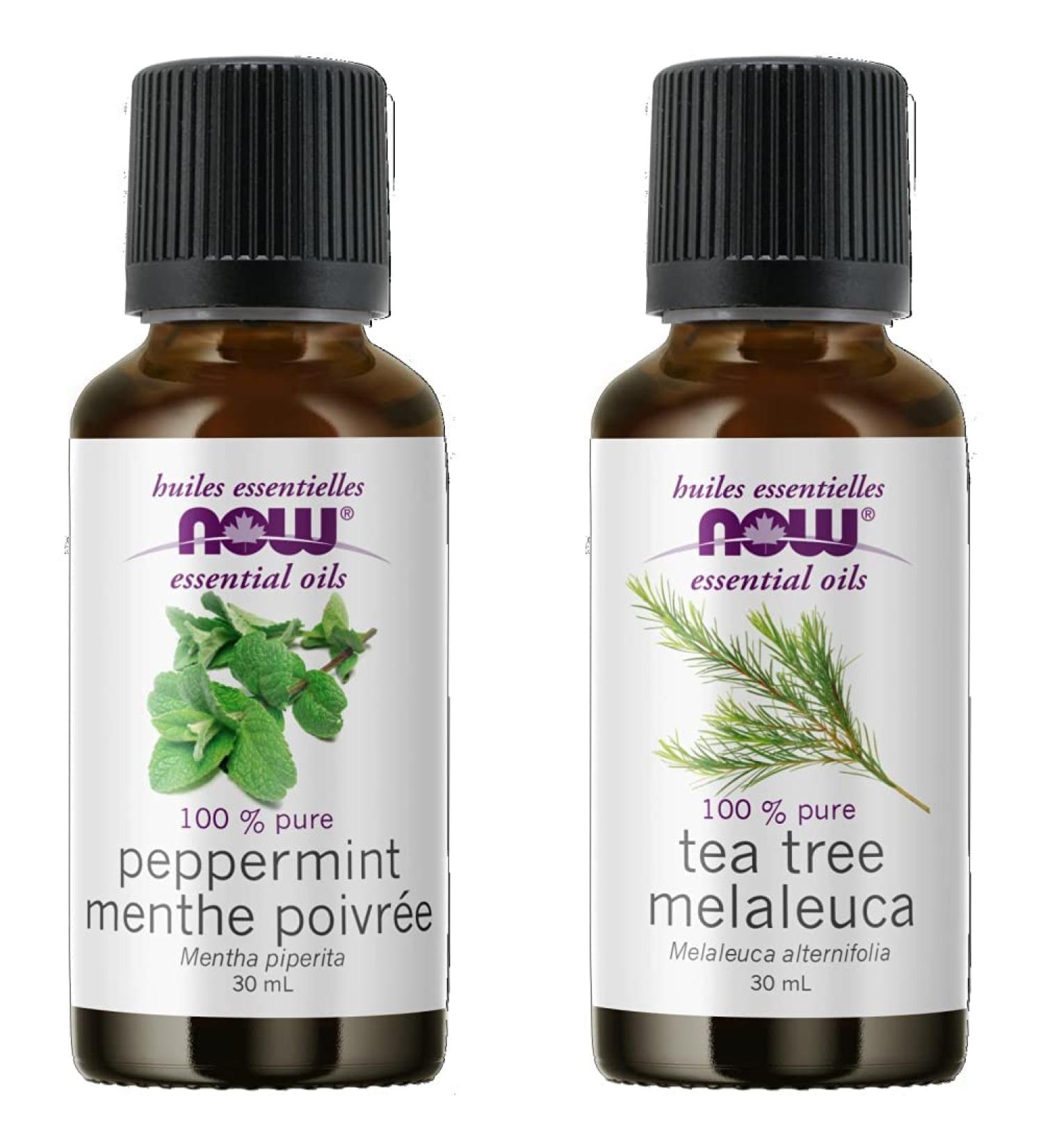 Now Peppermint Oil Liquid 30ml + Now Tea Tree Oil Liquid 30ml Peppermint Oil + Tea Tree Oil - Buy Online on GoSupps.com