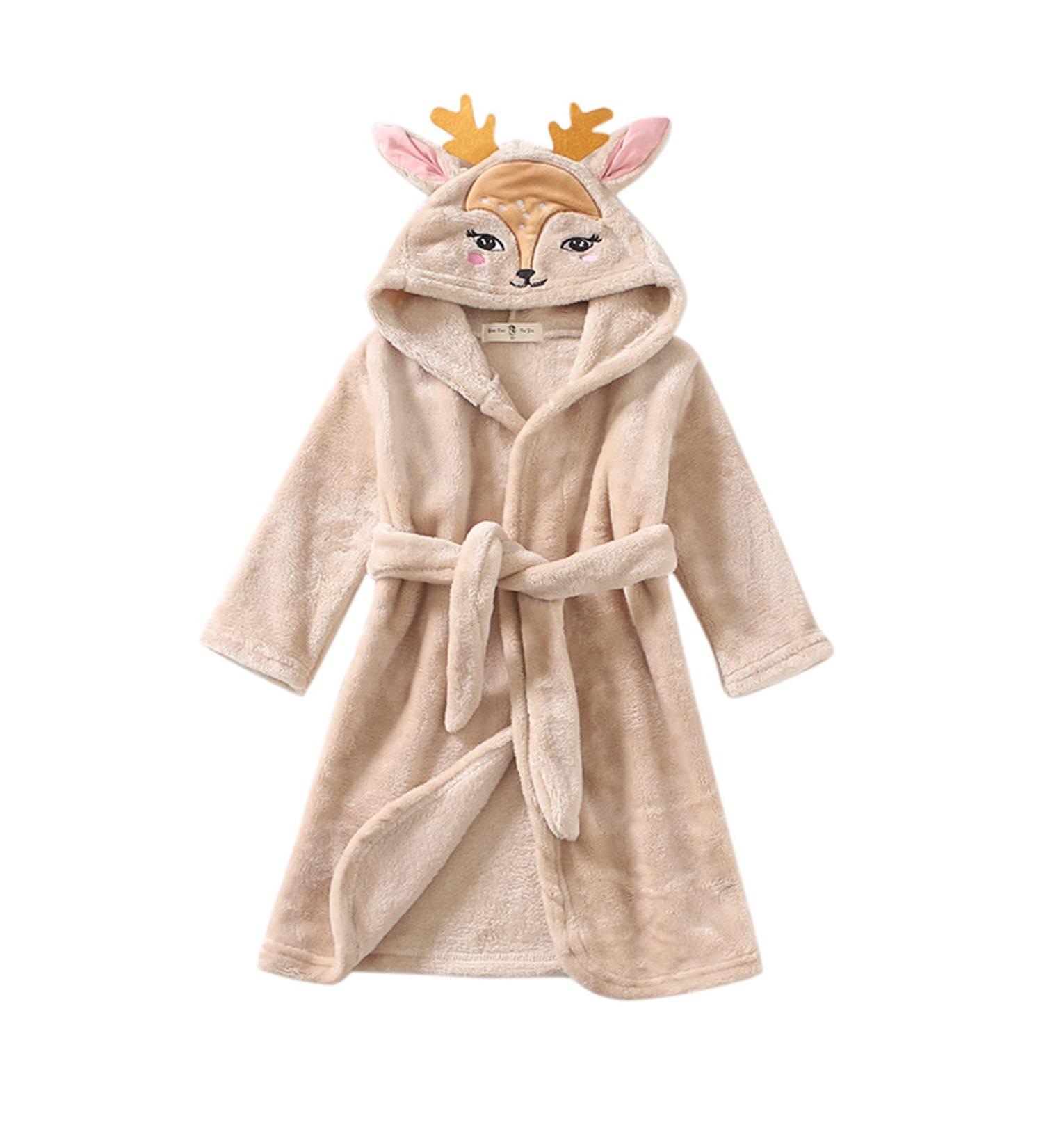 Uiflqxx 3D Animal Baby Bathrobe - Super Soft Flannel Hooded Towels | Personalized Nightwear & Baby Gifts (Ages 7-8) - International Shipping - Buy Online on GoSupps.com
