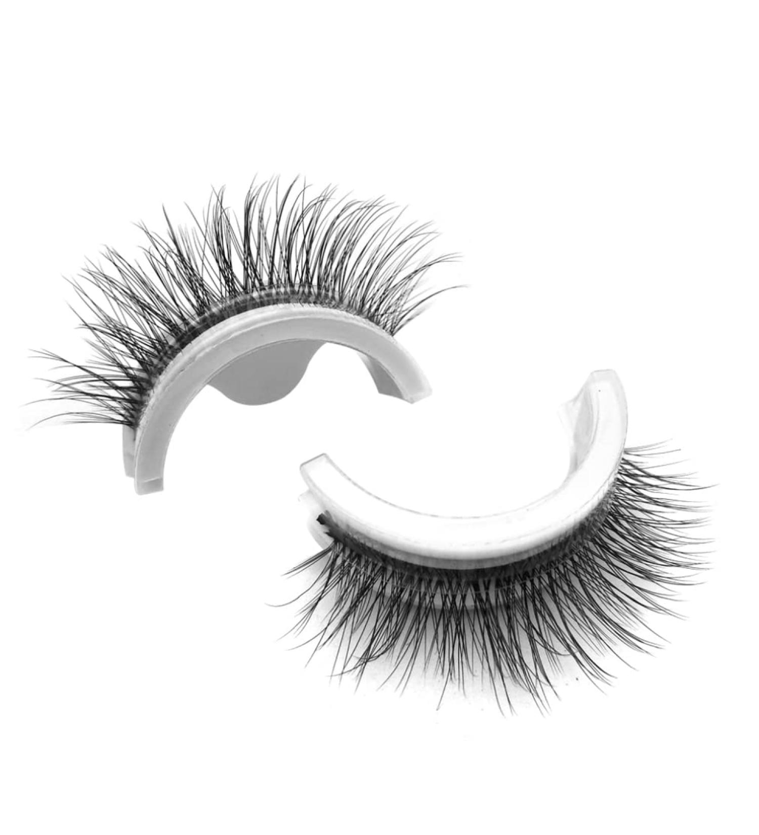 Reusable Self-Adhesive False Eyelashes 3D Makeup Lashes Eyelashes Easy To Put On Handmade False Eyelashes for Women and Girls Eye Makeup Tool 1Pair Style3 - Buy Online on GoSupps.com
