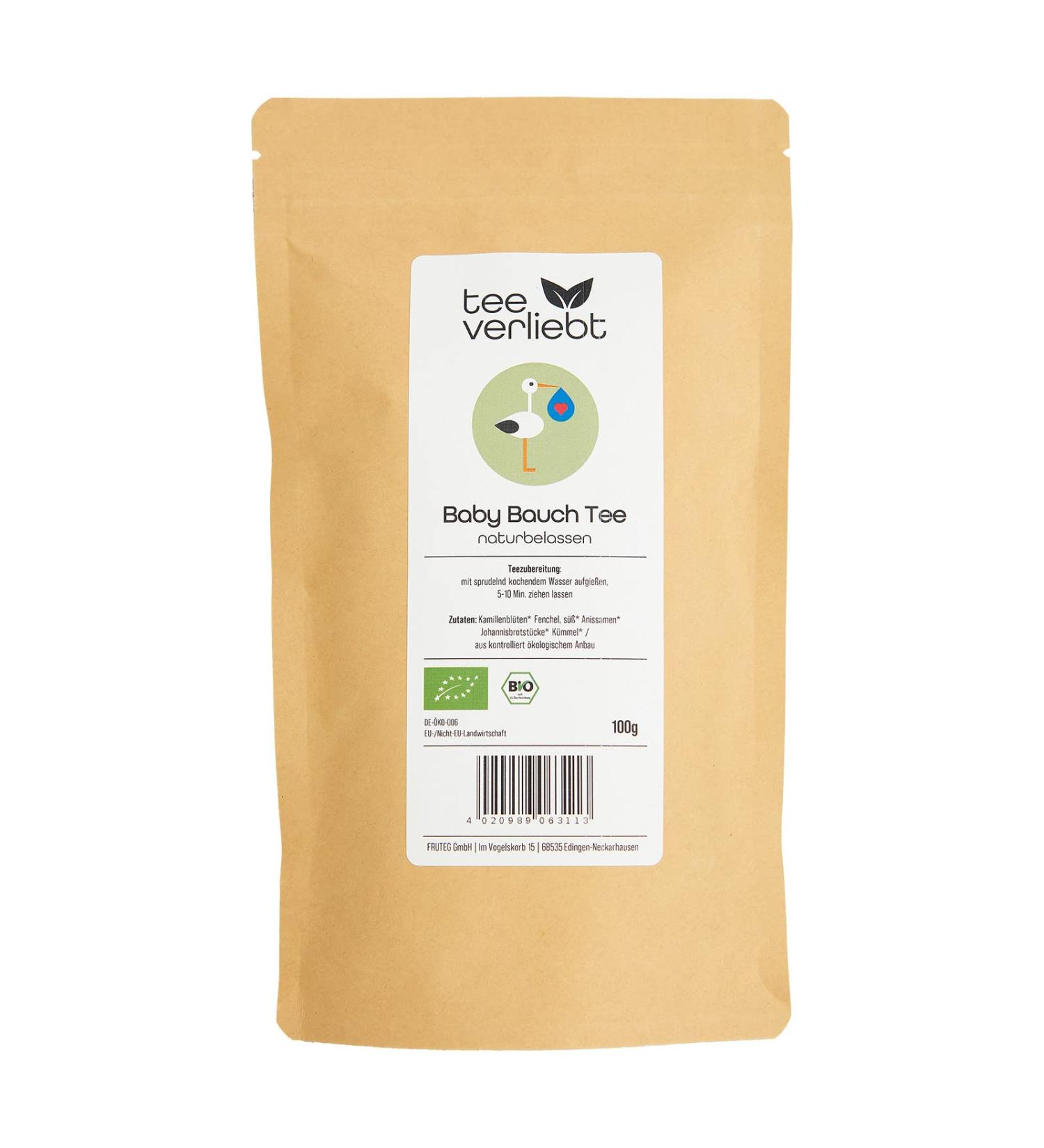 Teeverliebt Baby Belly Tea - 100% Natural Organic Herbal Tea for Babies & Children | Chamomile Fennel & Anise | 100g - Buy Online on GoSupps.com