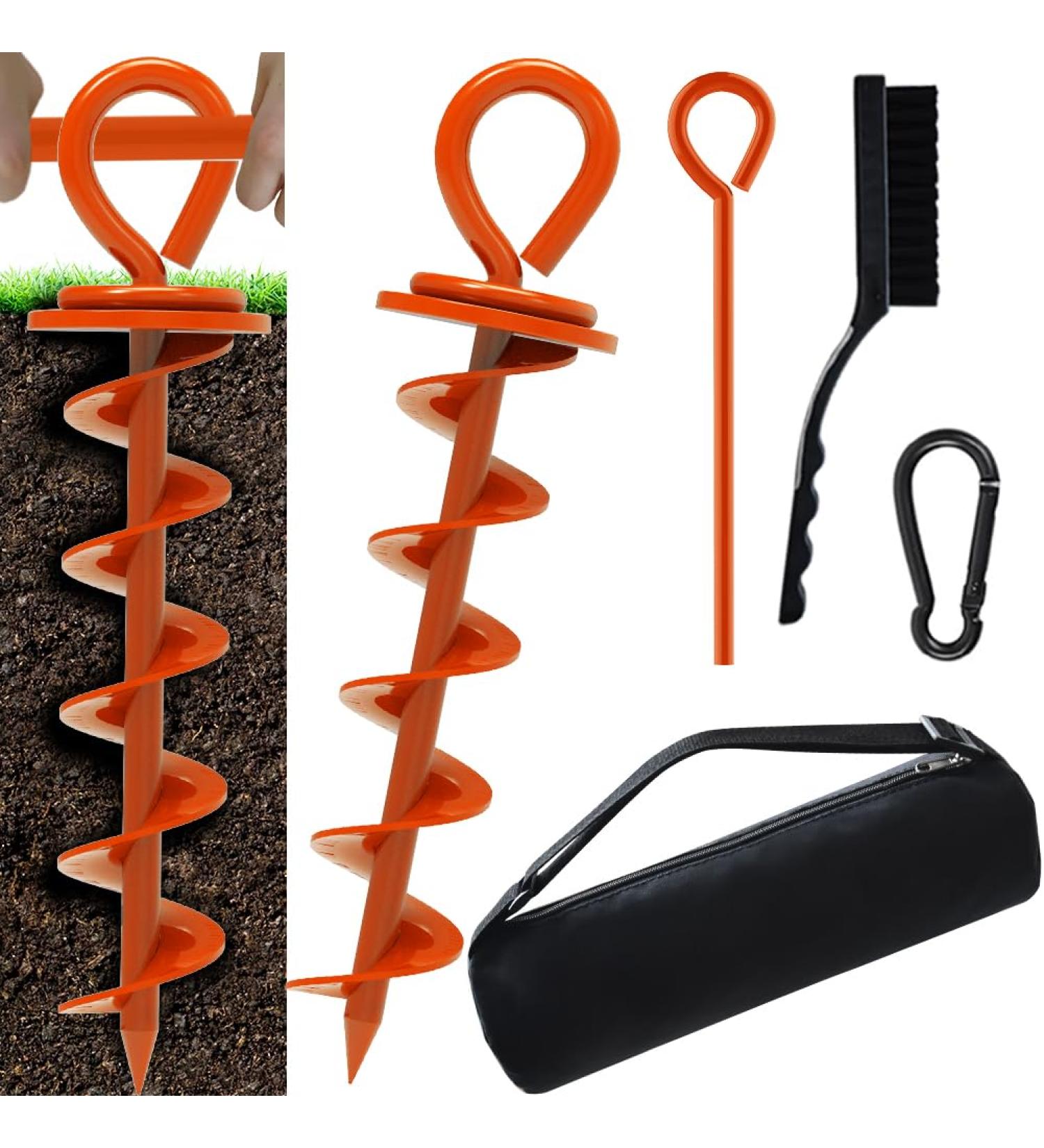 Eurmax USA Spiral Pet Dog Tie Out Stakes Bonus 17FT Dog Tie Out Cable Ideal for All Kinds of Pets Outside Dog Anchor Stake Heavy Duty Spiral Ground Anchor (Orange) - Buy Online on GoSupps.com