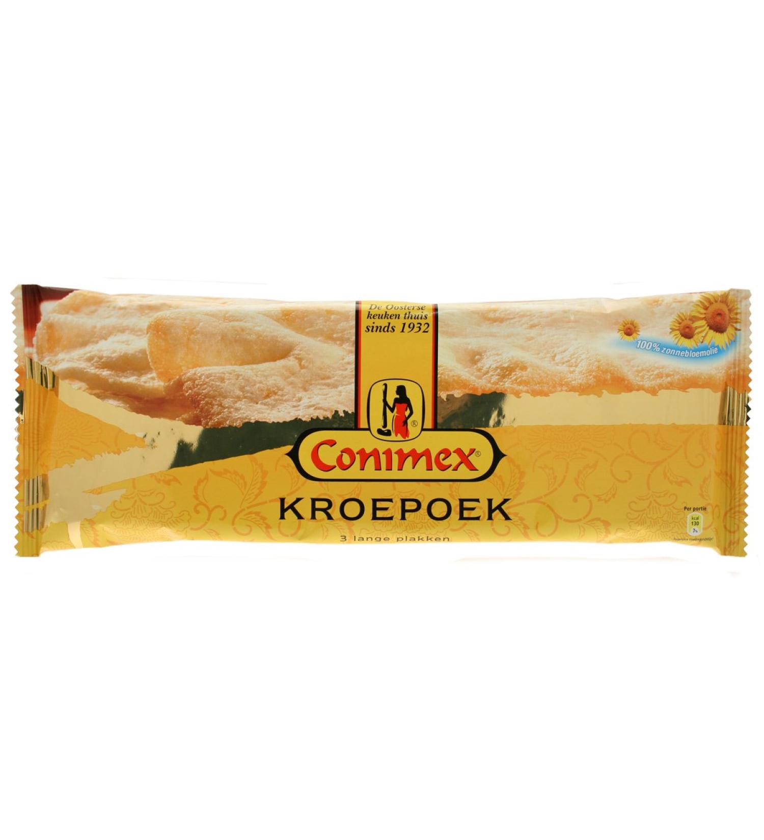 Conimex kroepoek Como – Natural, large, 3 panels of crab chips, krupuk, Indonesian cracker, of course, 73 g