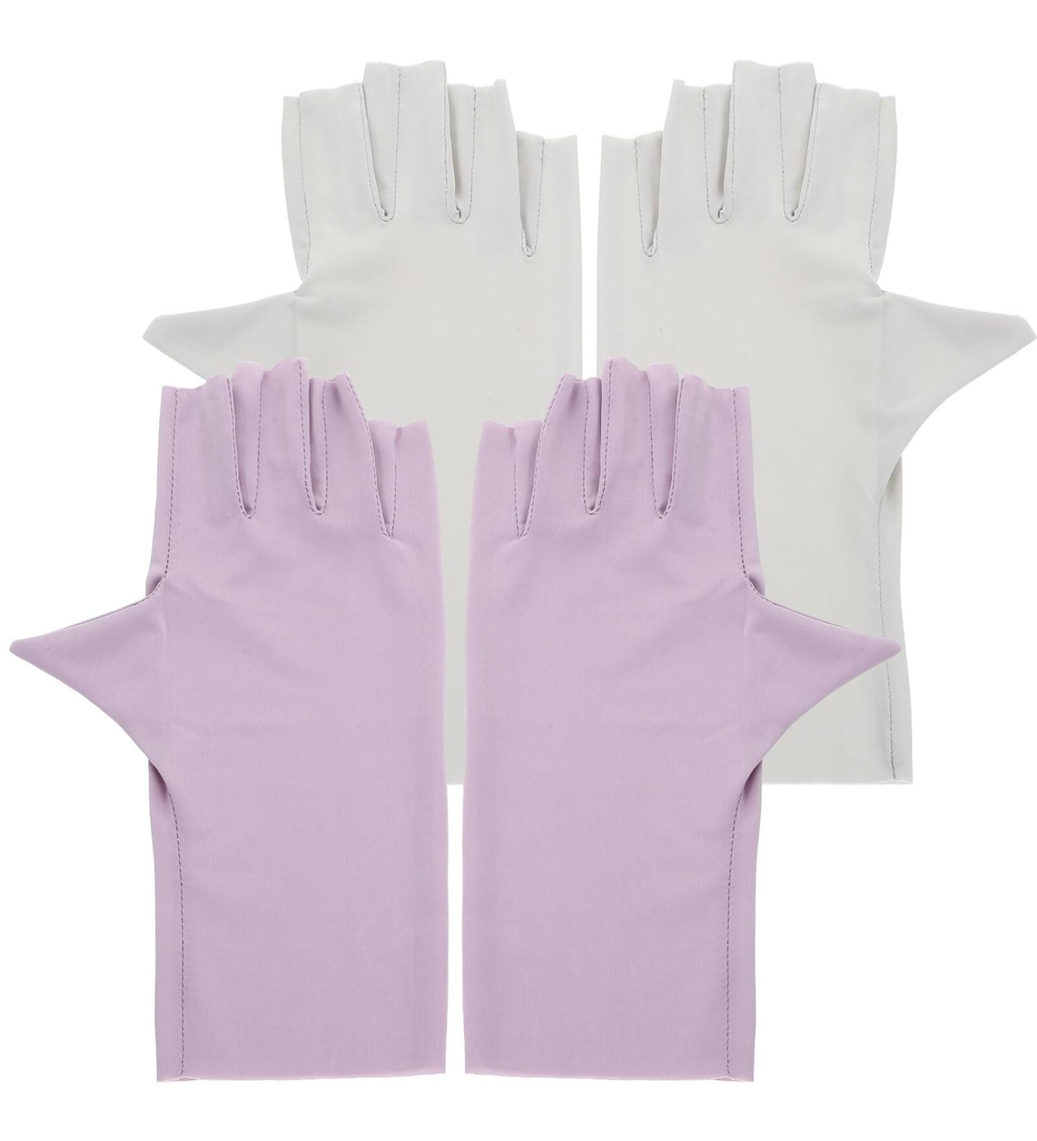 Beavorty 2 Pairs pink gloves UV protective gloves for manicure UV nail gloves UV protection gloves for nail manicure UV gloves nail art supplies nail art UV gloves fingerless Nylon gel - Buy Online on GoSupps.com