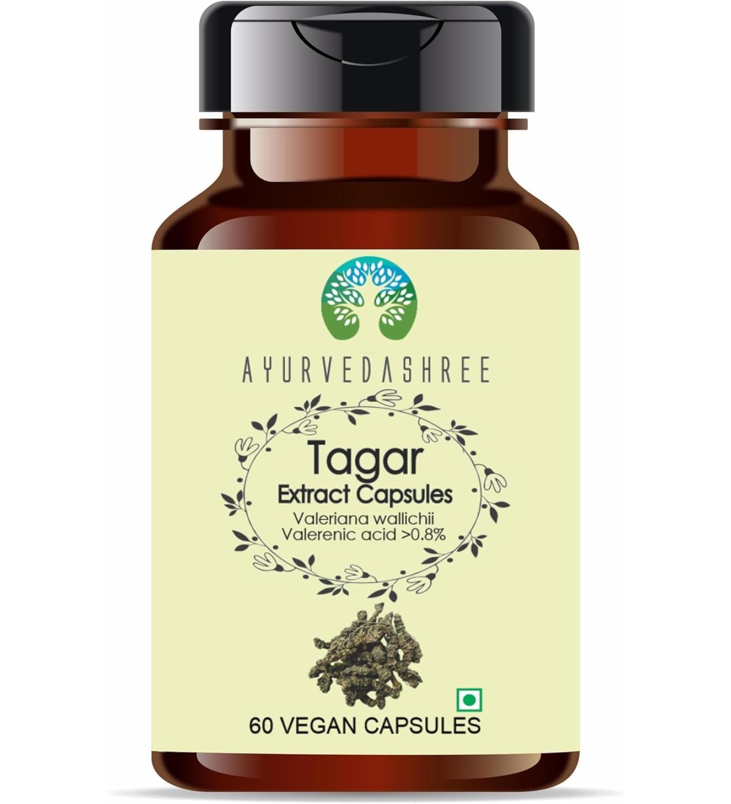 Tagar Extract 500mg - 60 Vegetarian Capsules | Valeriana Wallichii | All Natural | 100% Vegan | Gluten-Free. Tagar 60 Count (Pack of 1)