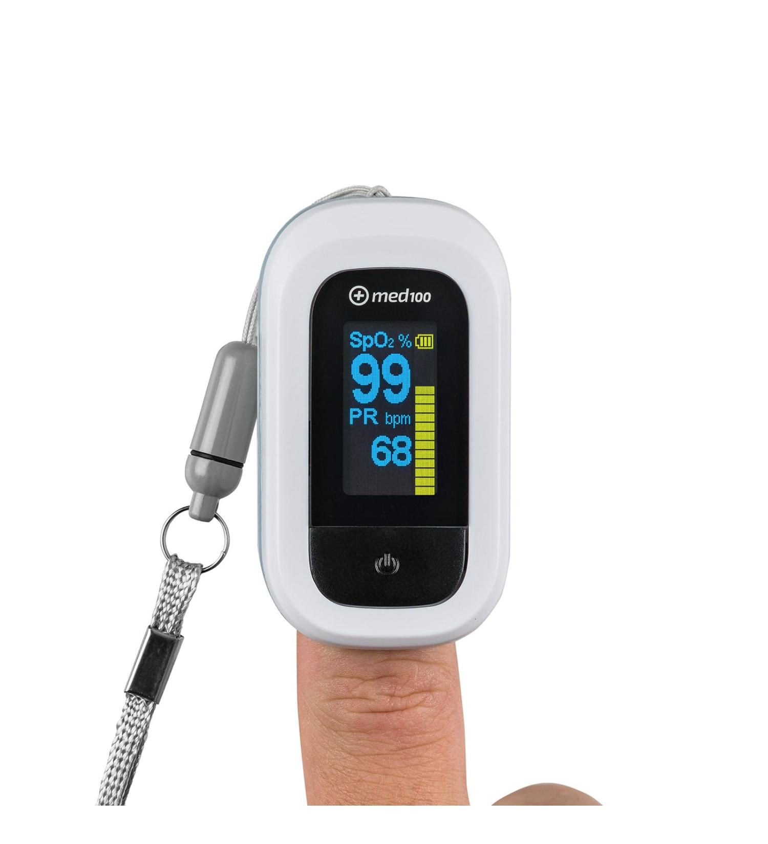 Buy MED100 Pulse Oximeter | Accurate Heart Rate & Oxygen Saturation Measurement | International Shipping Available - Buy Online on GoSupps.com