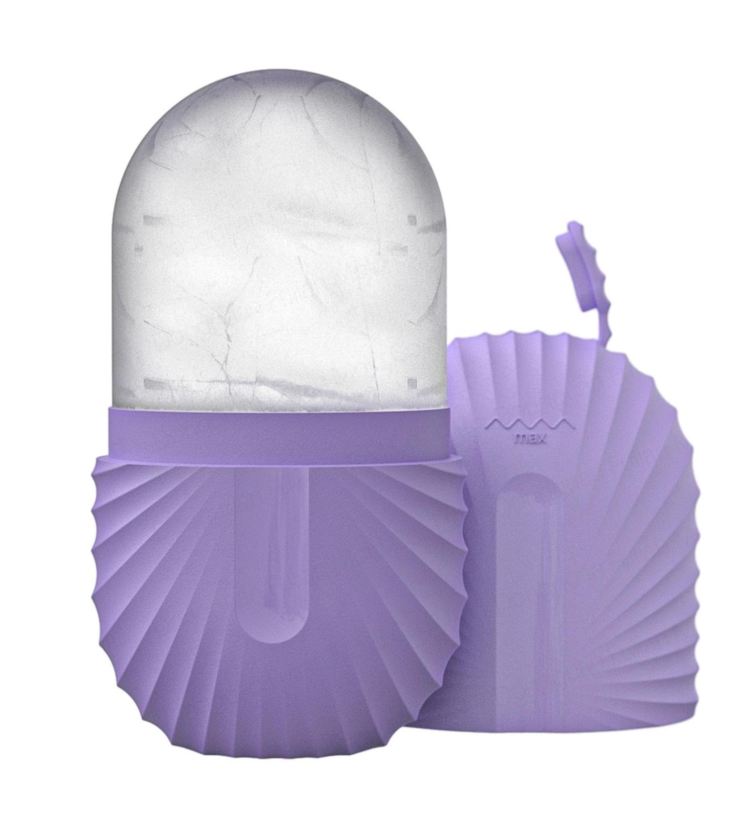 Eis Facial Scooter - Reusable Cooling Silicone Ice Cube Roller | Durable Ice Mold for Facial Contouring | Skin Care Beauty Tool in Purple - Buy Online on GoSupps.com