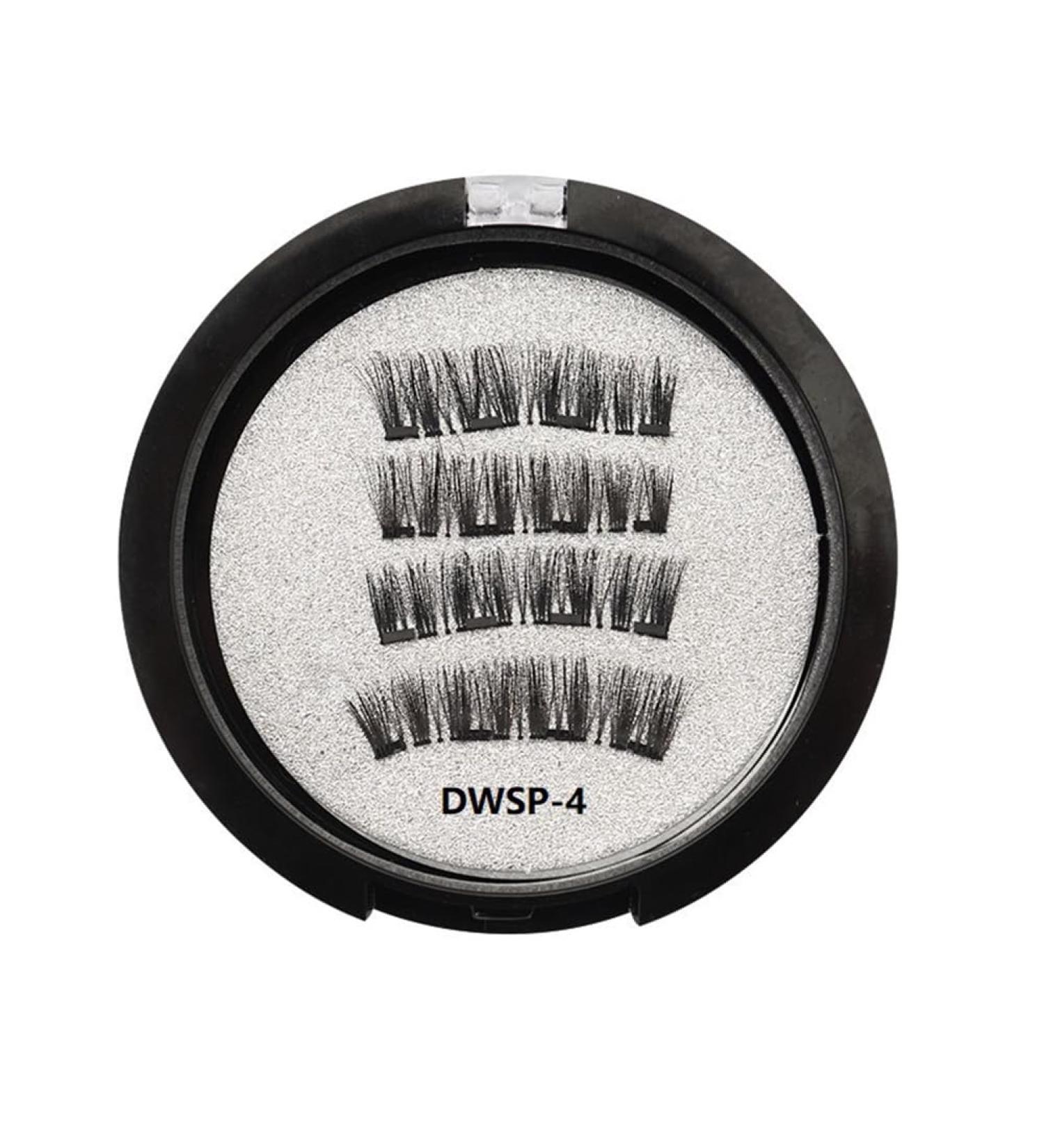 Runioney DWSP-4 Magnetic Eyelashes with 2 Pairs of Synthetic Fibre Magnets Magnetic with Eyelash Curler - Buy Online on GoSupps.com