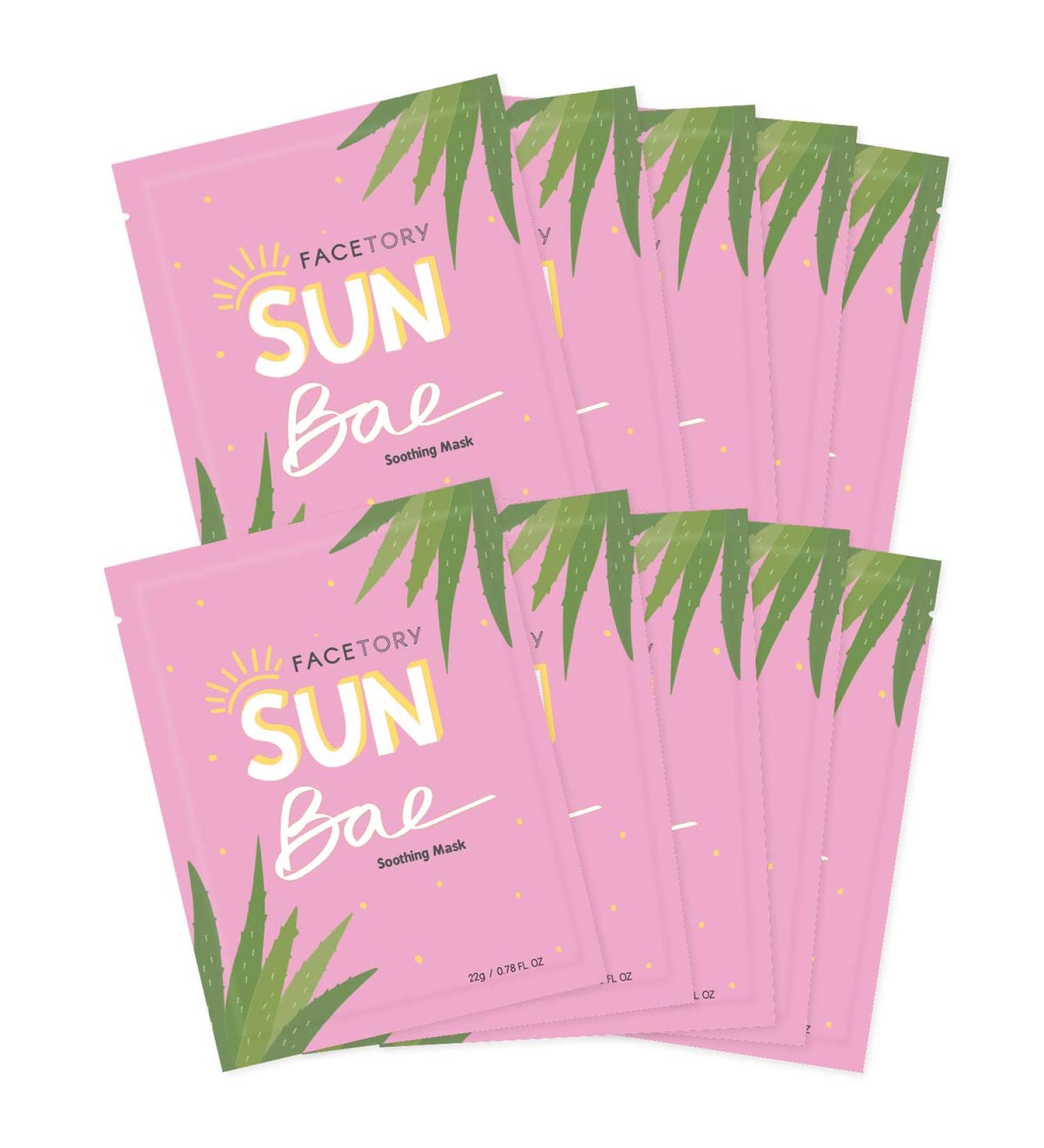 FACETORY Sun Bae Aloe Vera Soothing Sheet Mask - Pack of 10 for Calming & Hydrating Skin - Buy Online on GoSupps.com