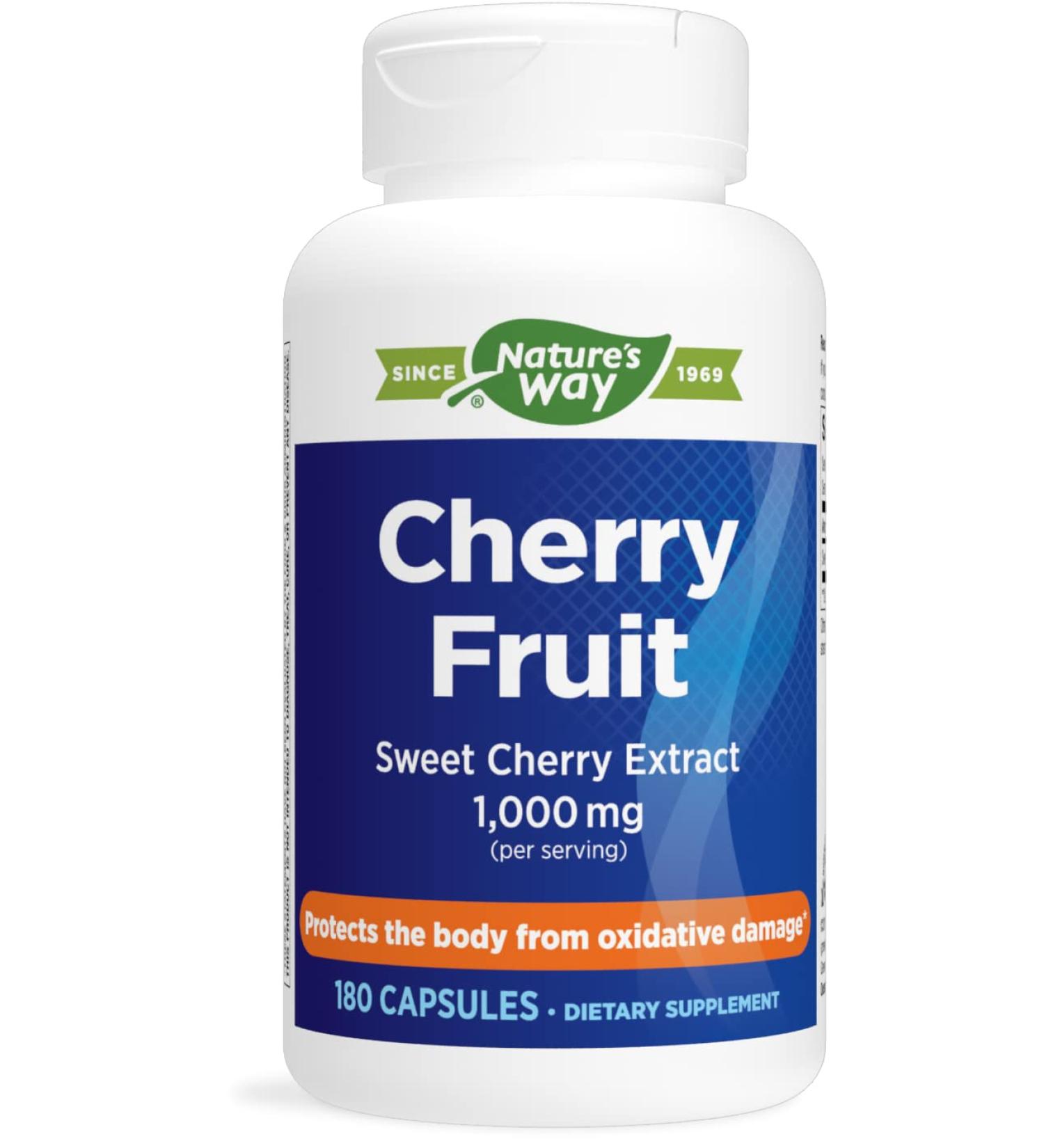 Nature's Way Cherry Fruit Extract 1000mg Potency - 180 Count (Pack of 1) - Buy Online on GoSupps.com