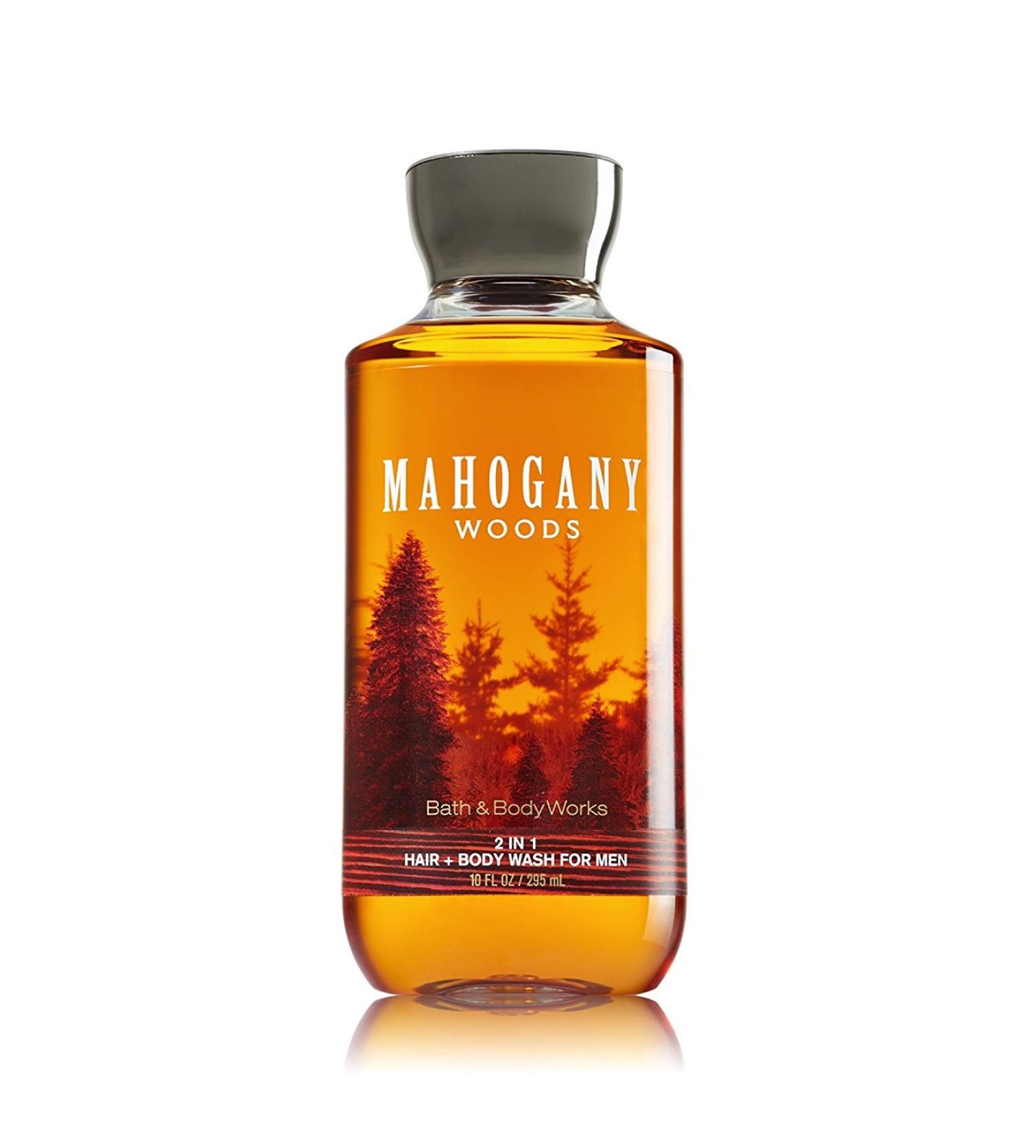 Bath & Body Works Signature Collection 2 in 1 Hair + Body Wash Mahogany Woods For Men 10 Ounce
