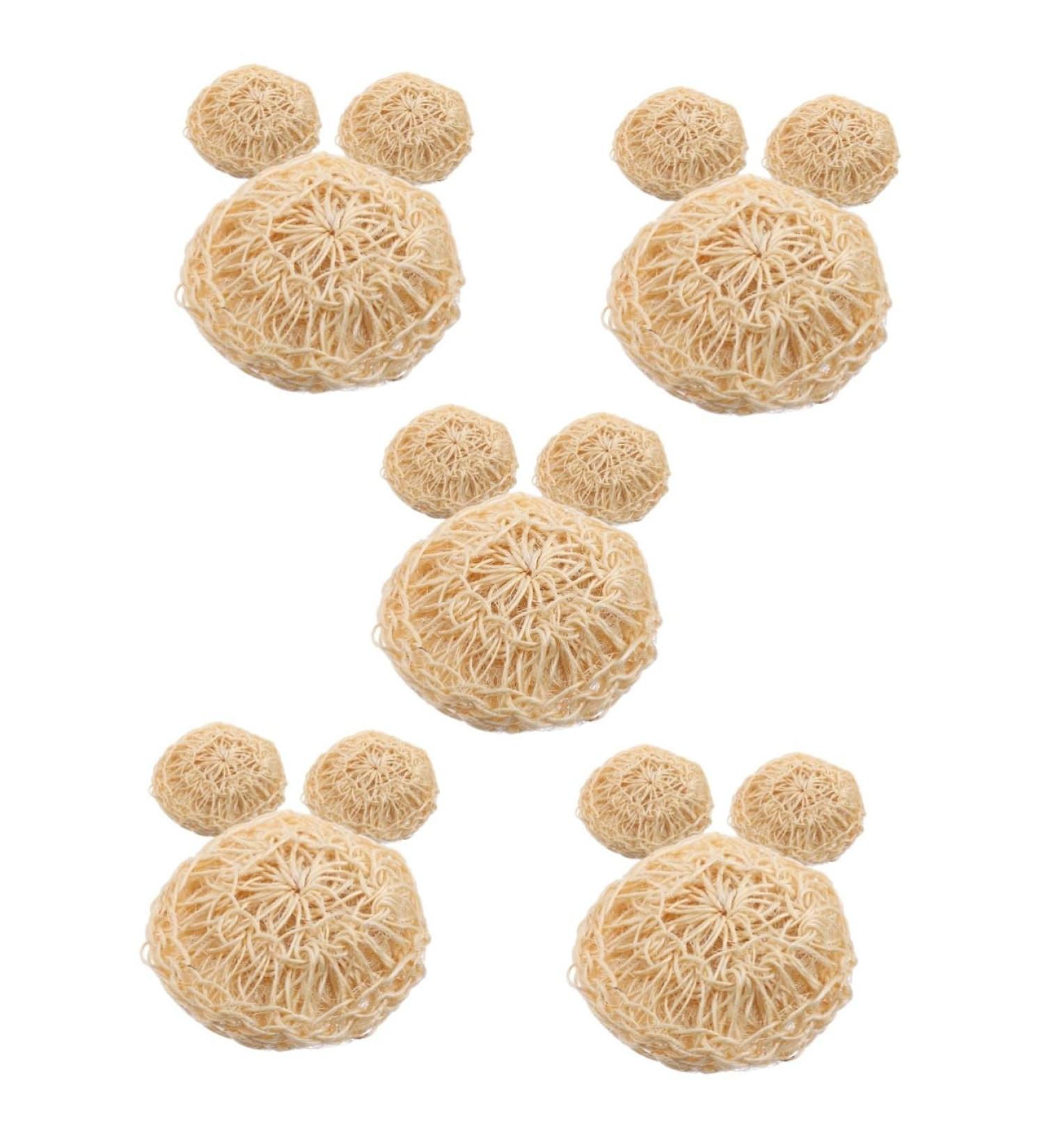Angoily 15 Pcs Bath Cleaning Sponge Set - Portable Natural Loofah & Sisal Scrubber for Body - Travel-Friendly Bath Balls - Buy Online on GoSupps.com