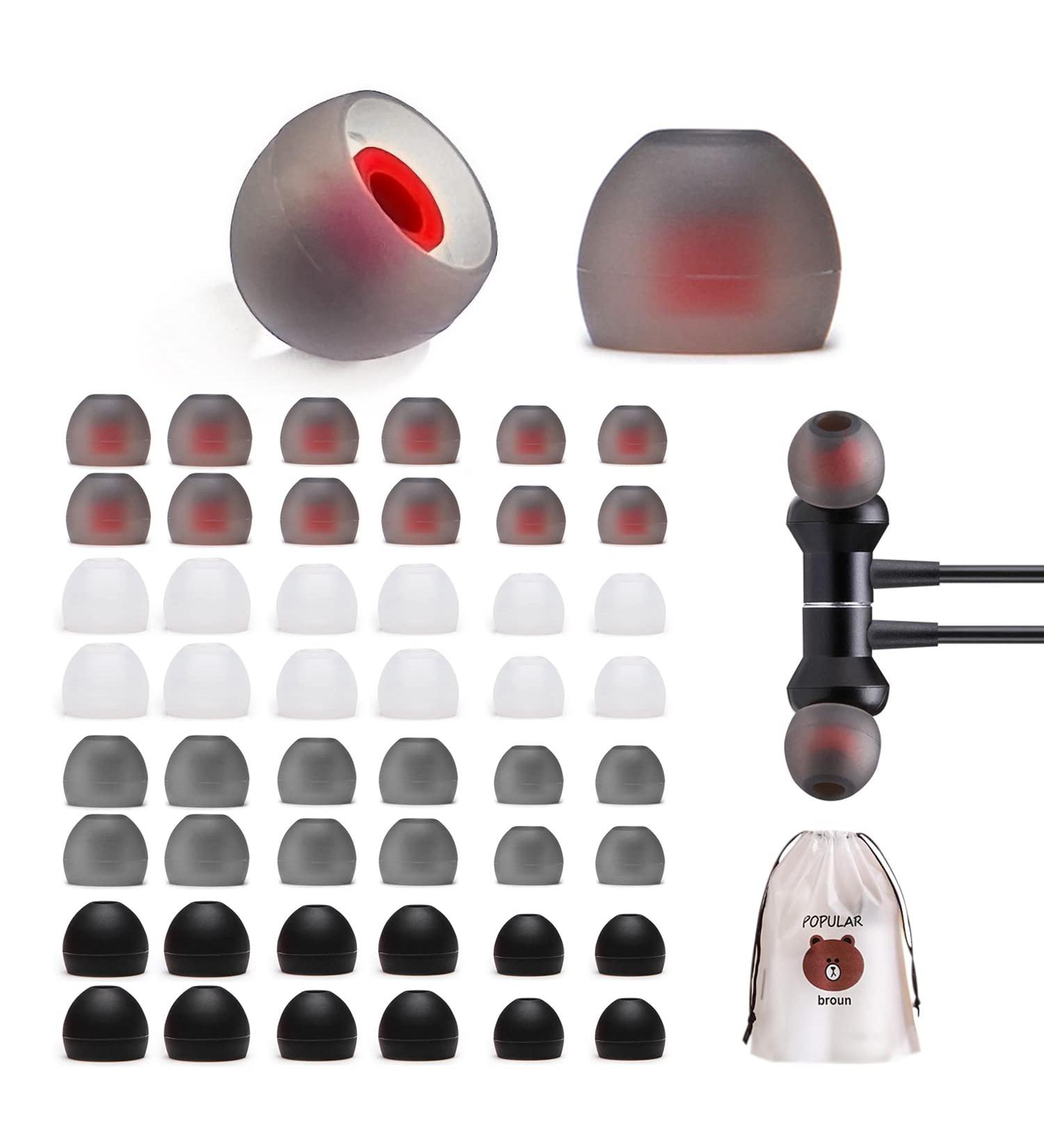 48 Pieces Silicone Earplugs Replacement Tips - S/M/L Sizes for Headphones - In-Ear Cushions with Storage Bag - Buy Online on GoSupps.com