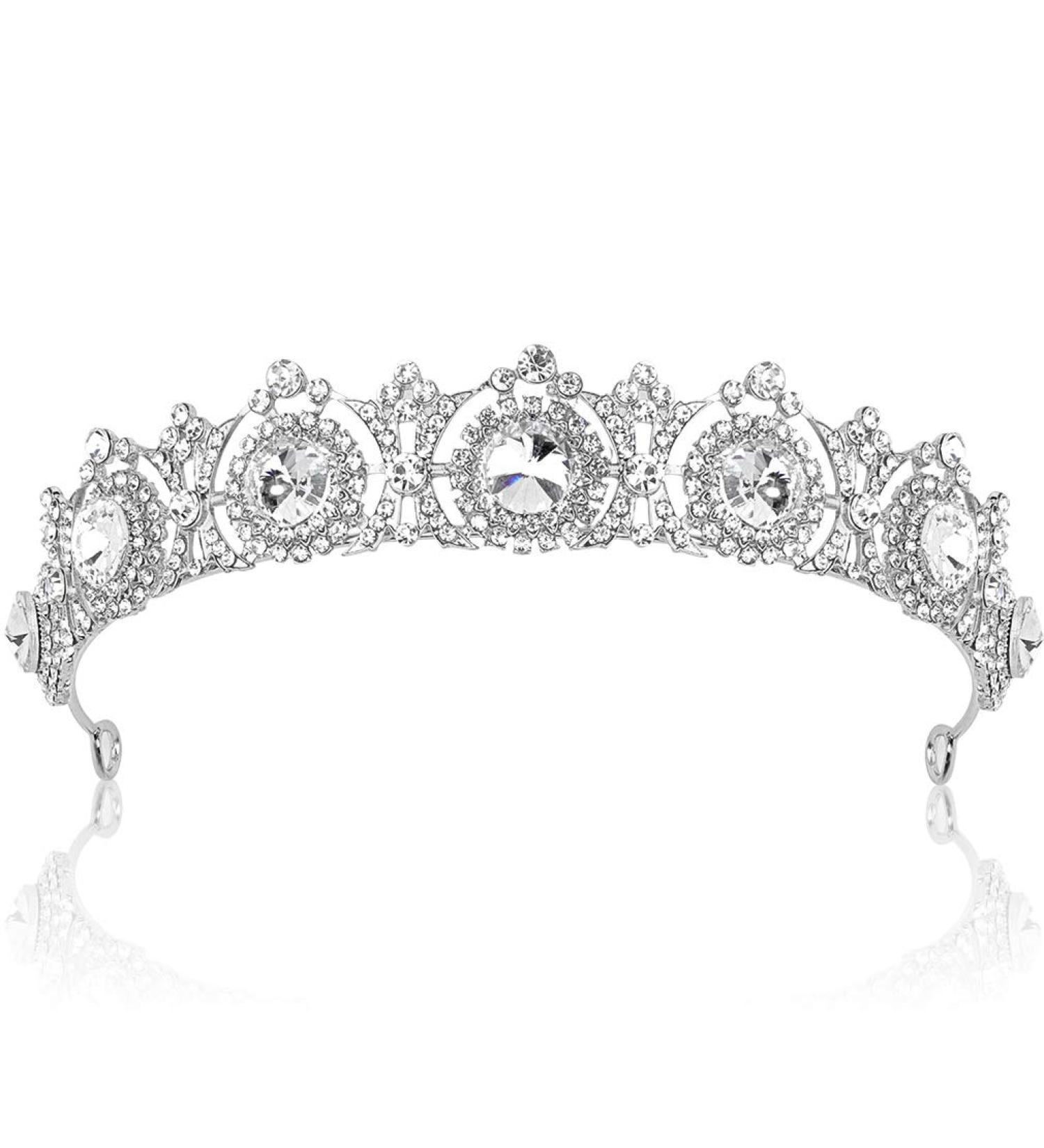 COCIDE Silver Tiara for Women - Vintage Queen Crown with Rhinestones, Crystal Headband for Bride, Bridesmaids, Prom - Ideal for Bridal, Halloween Costume Cosplay - Buy Online on GoSupps.com